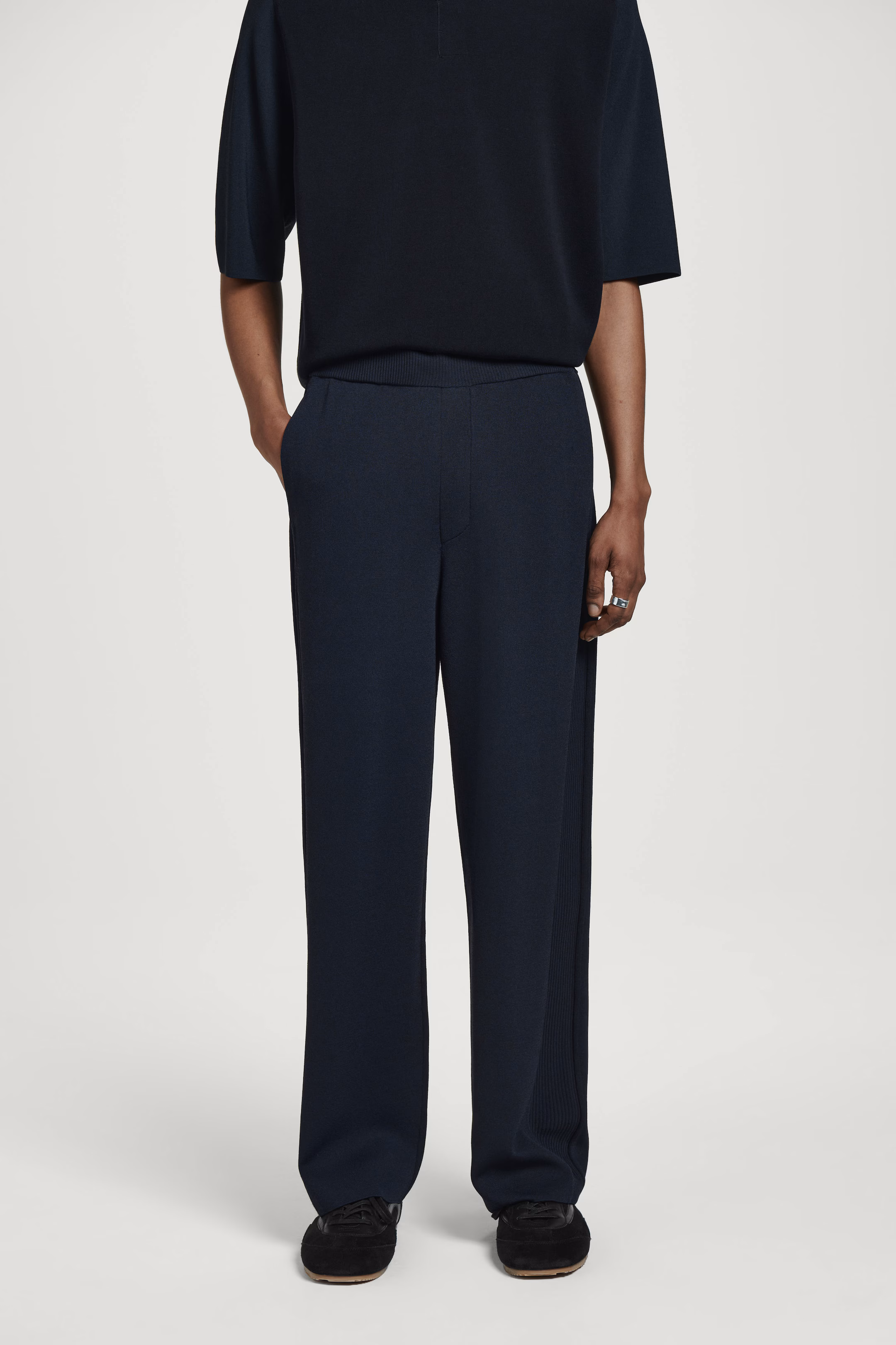 DOUBLE-FACED STRAIGHT-LEG TRACK PANTS