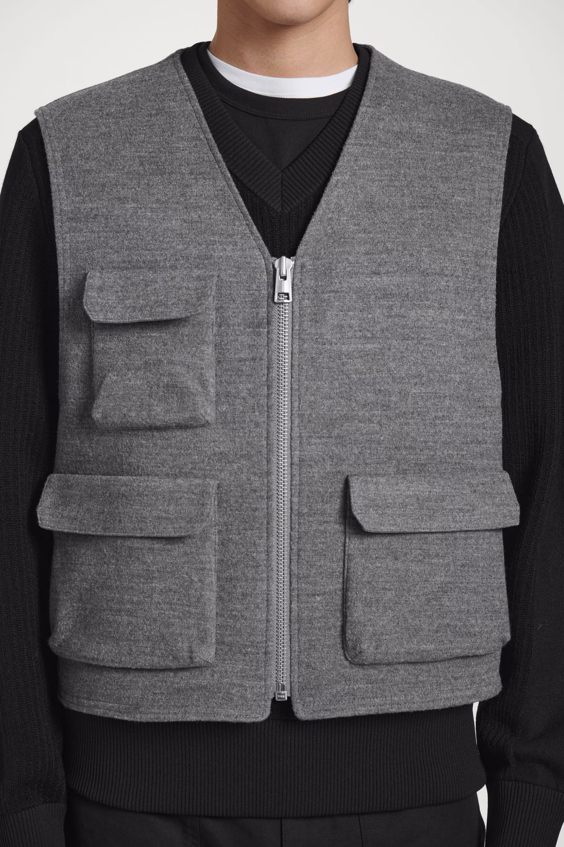 WOOL-BLEND UTILITY GILET