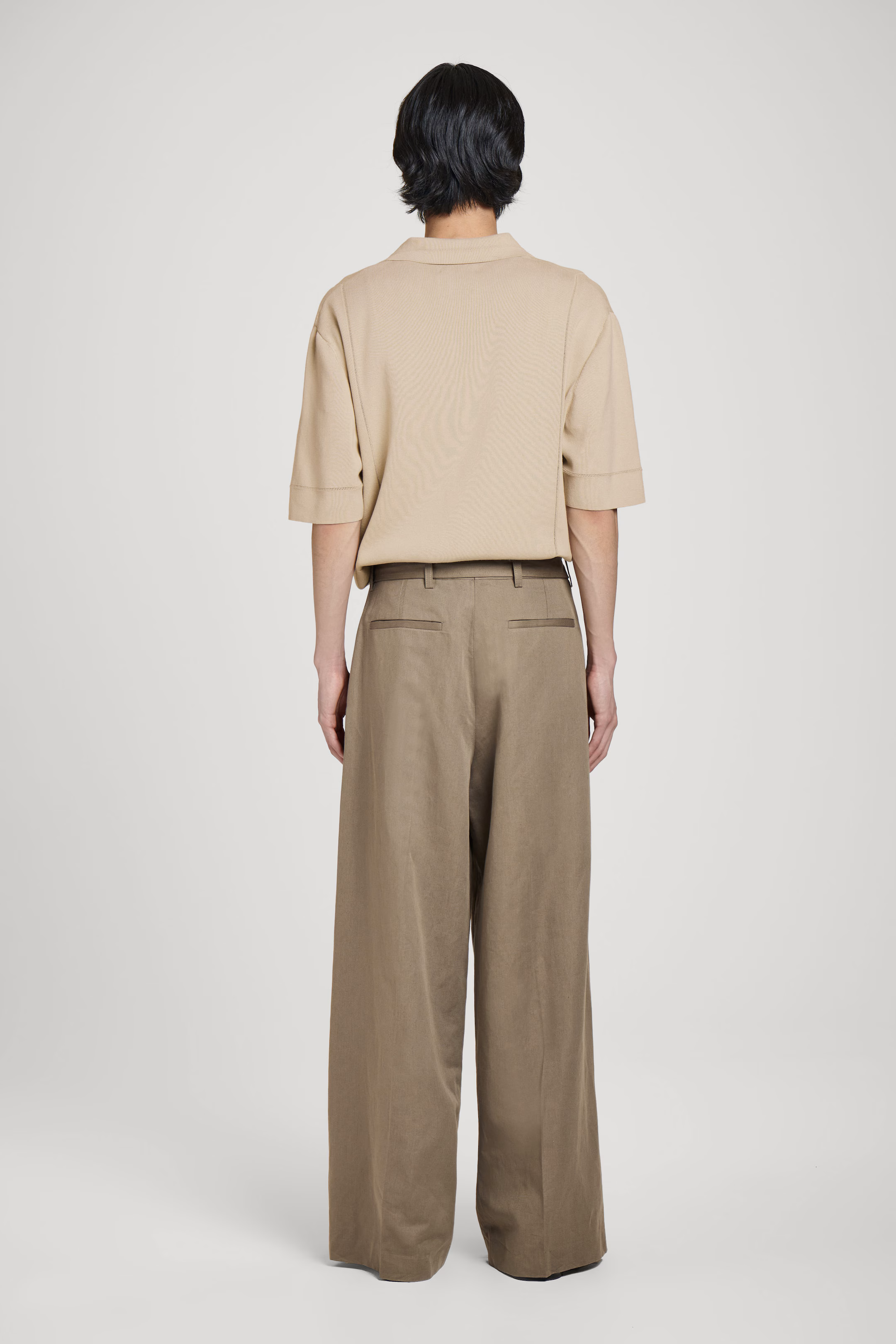 BELTED EXTRA WIDE-LEG TROUSERS