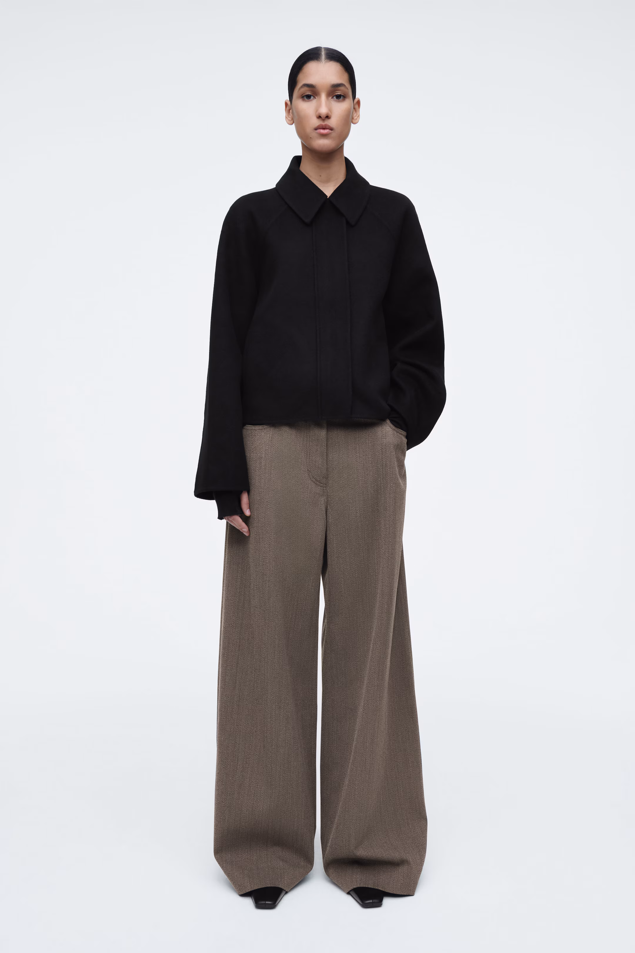 SHORT DOUBLE-FACED WOOL JACKET