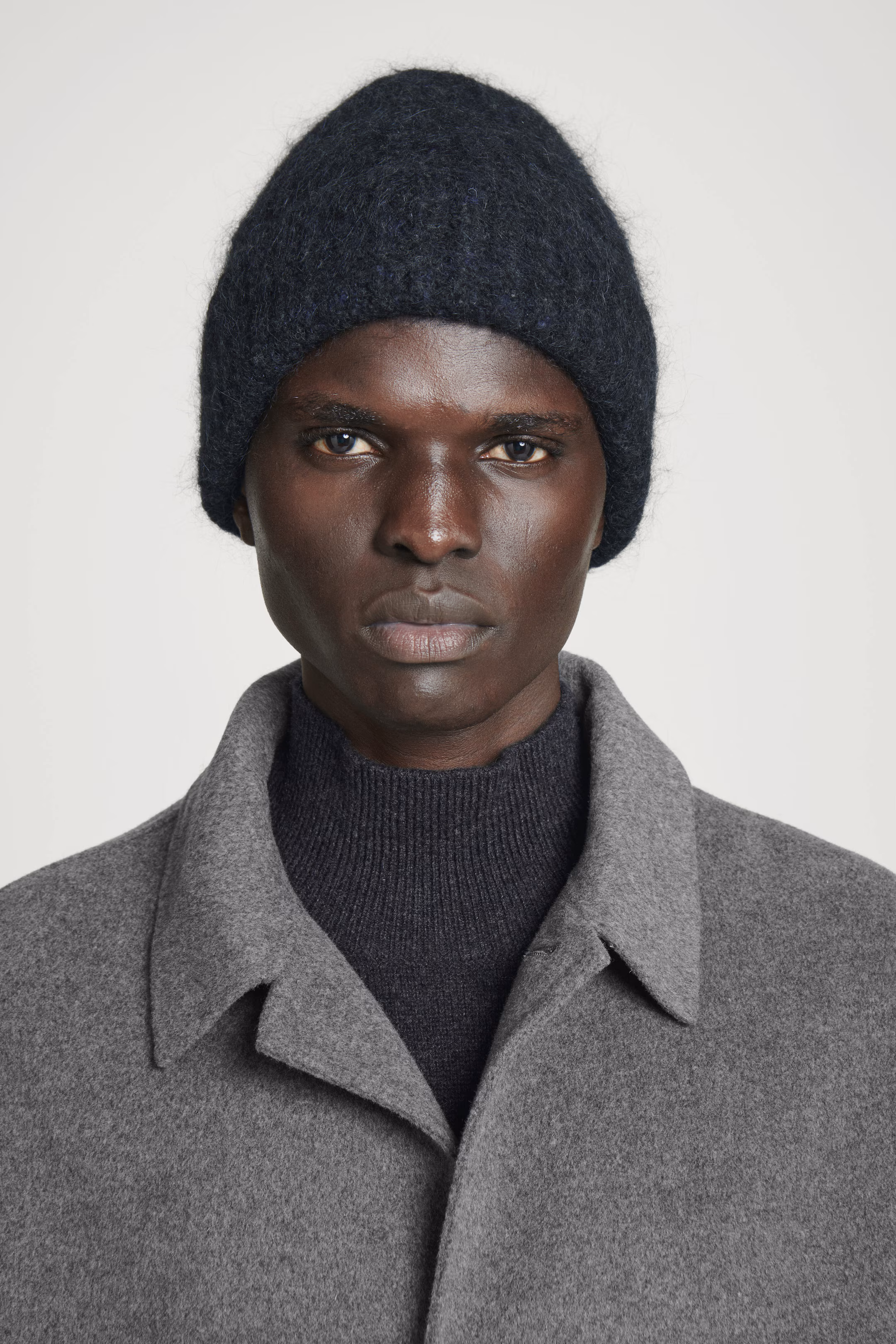 RIBBED MOHAIR-BLEND BEANIE