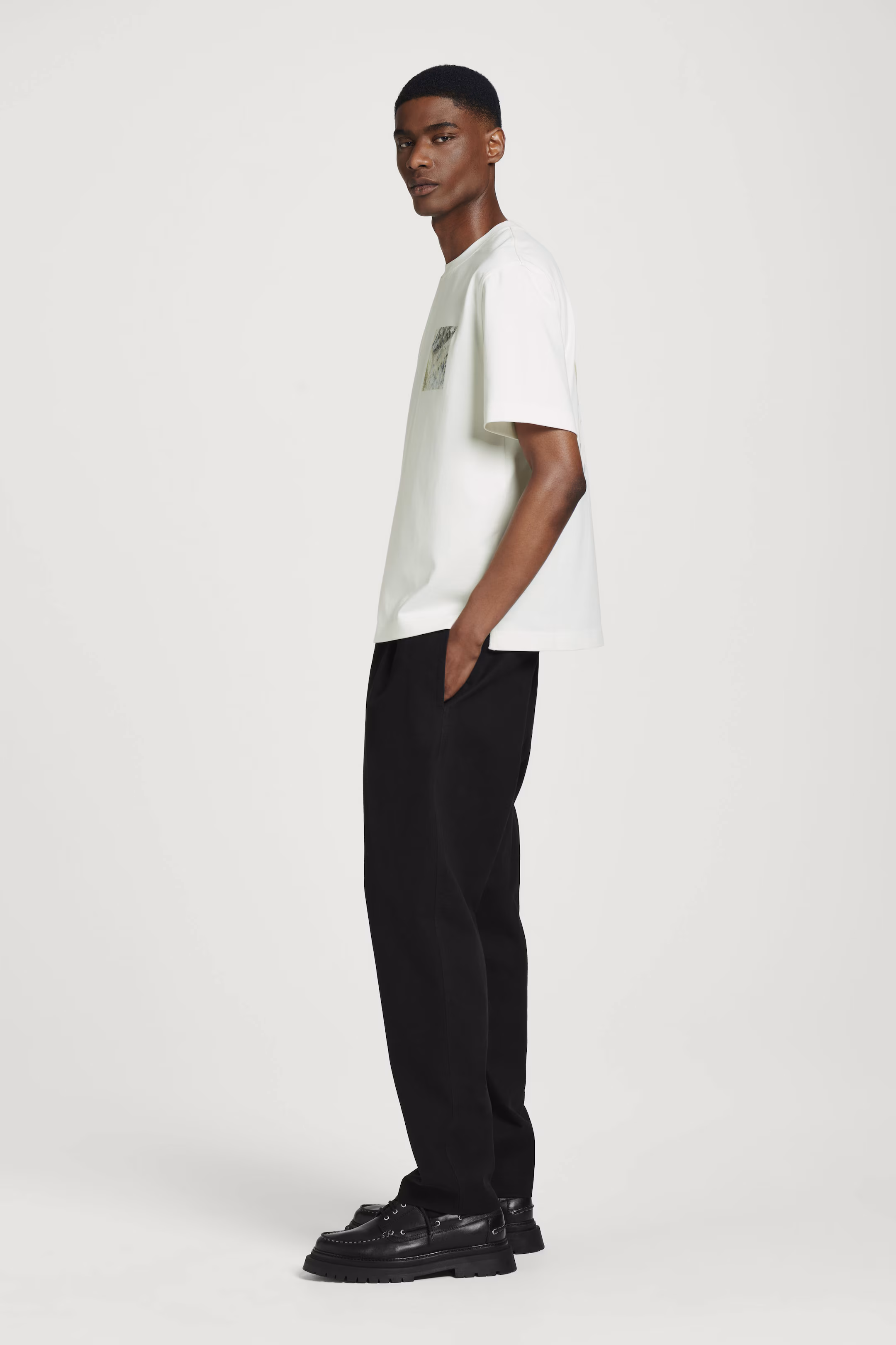 RELAXED MARBLE-PRINT COTTON T-SHIRT