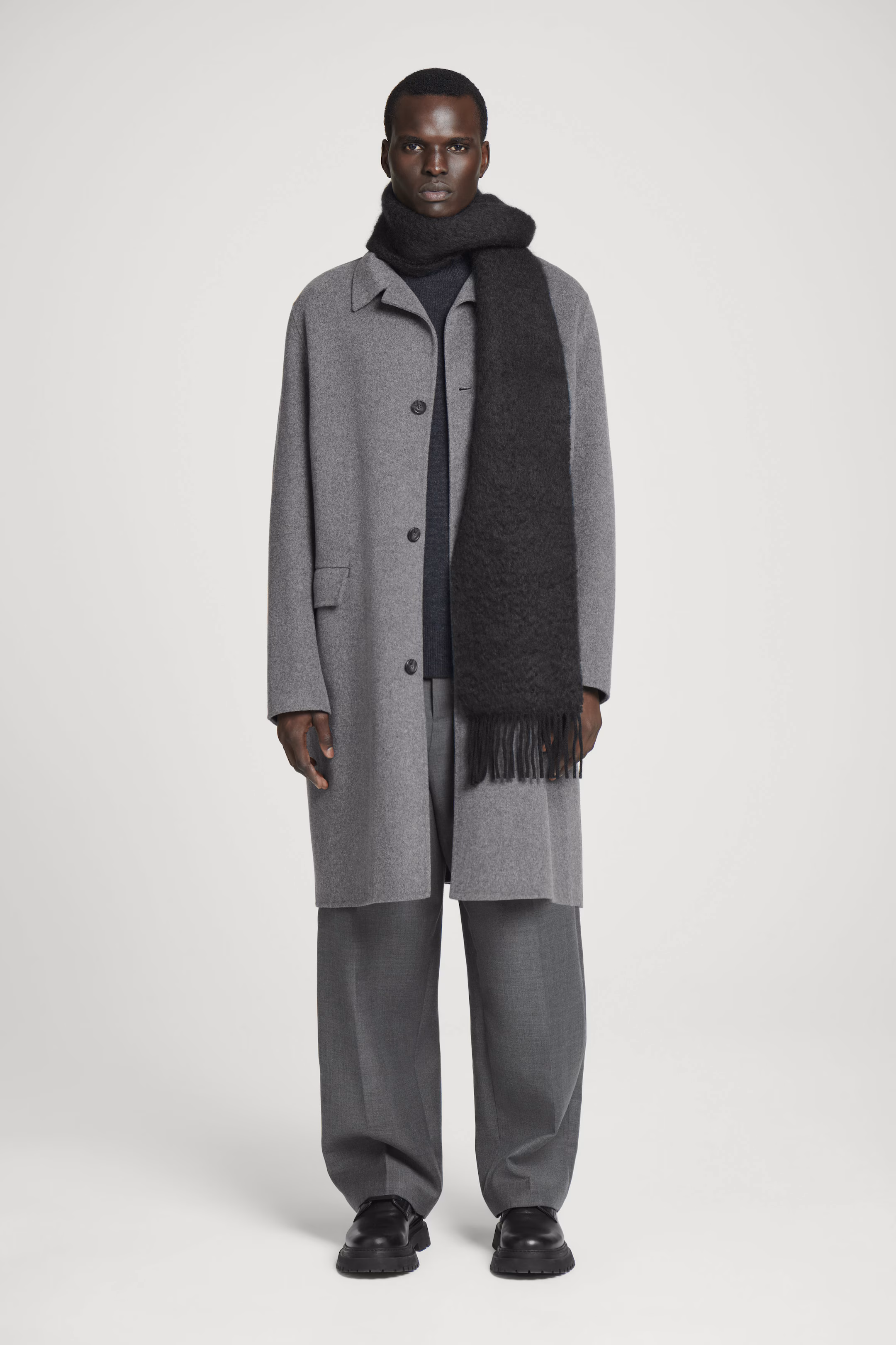 FRINGED MOHAIR SCARF