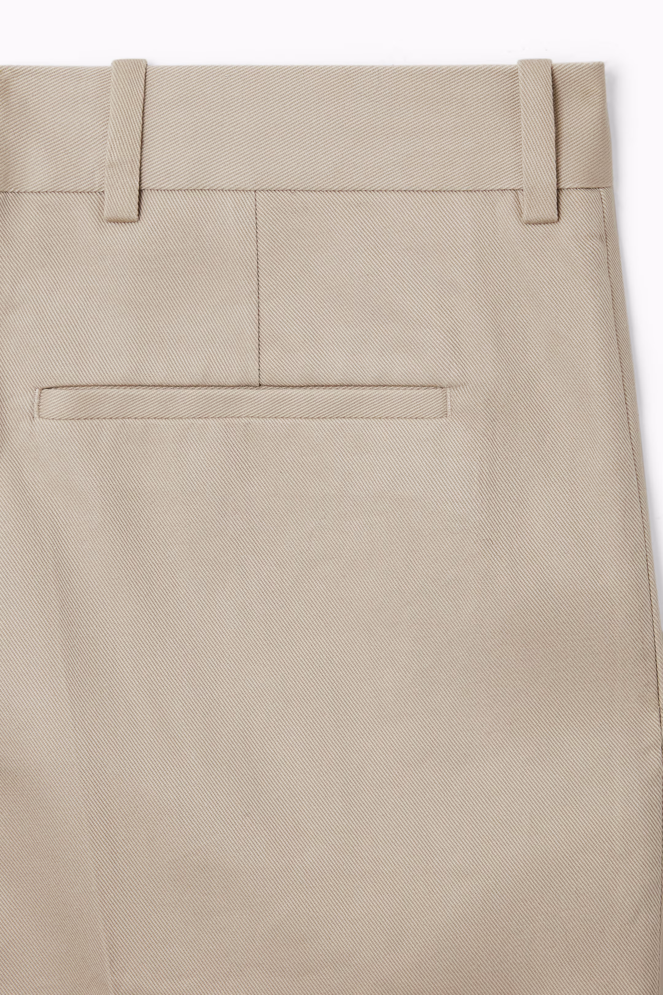 TURN-UP TAPERED TWILL TROUSERS