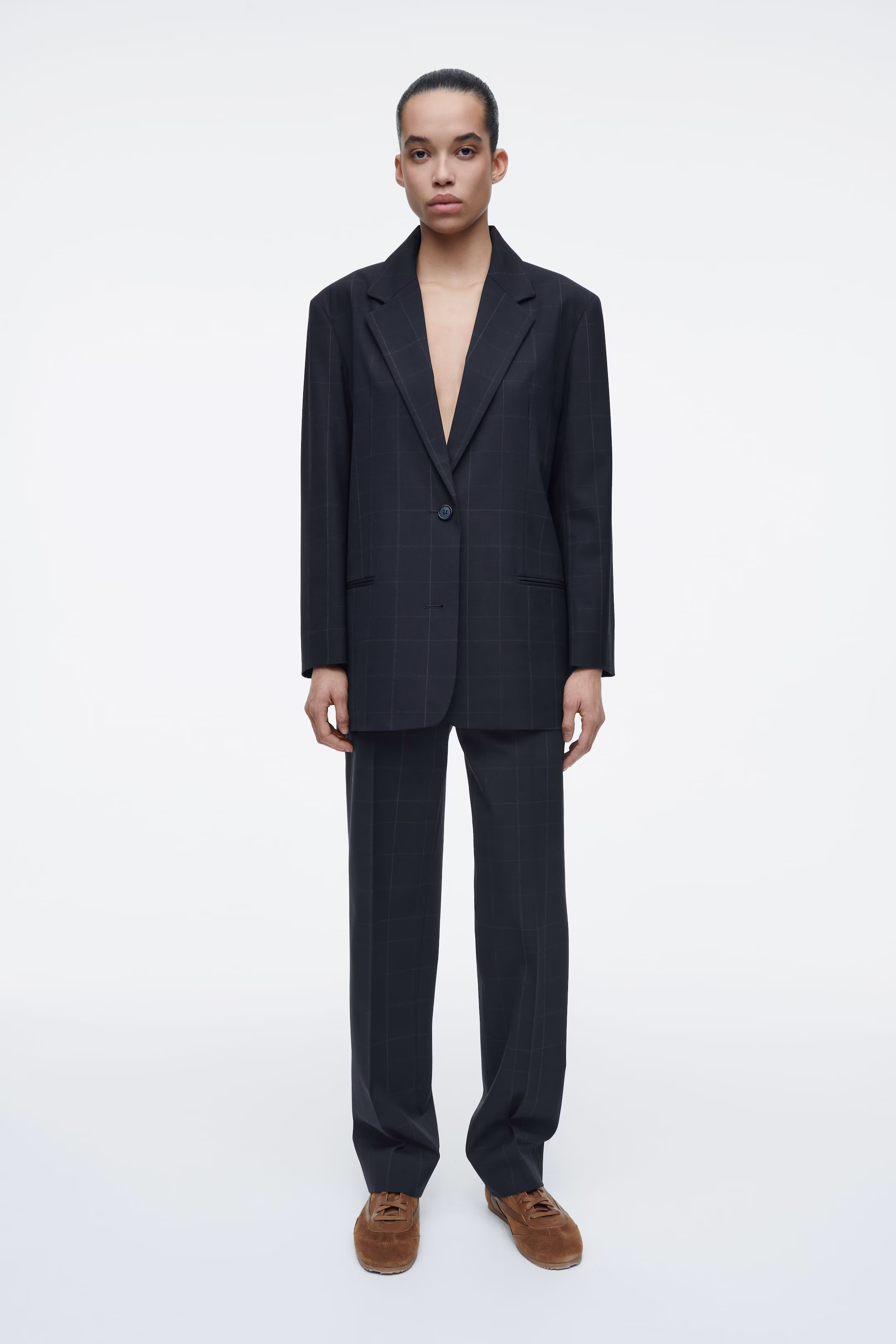 OVERSIZED WINDOWPANE-CHECK BLAZER