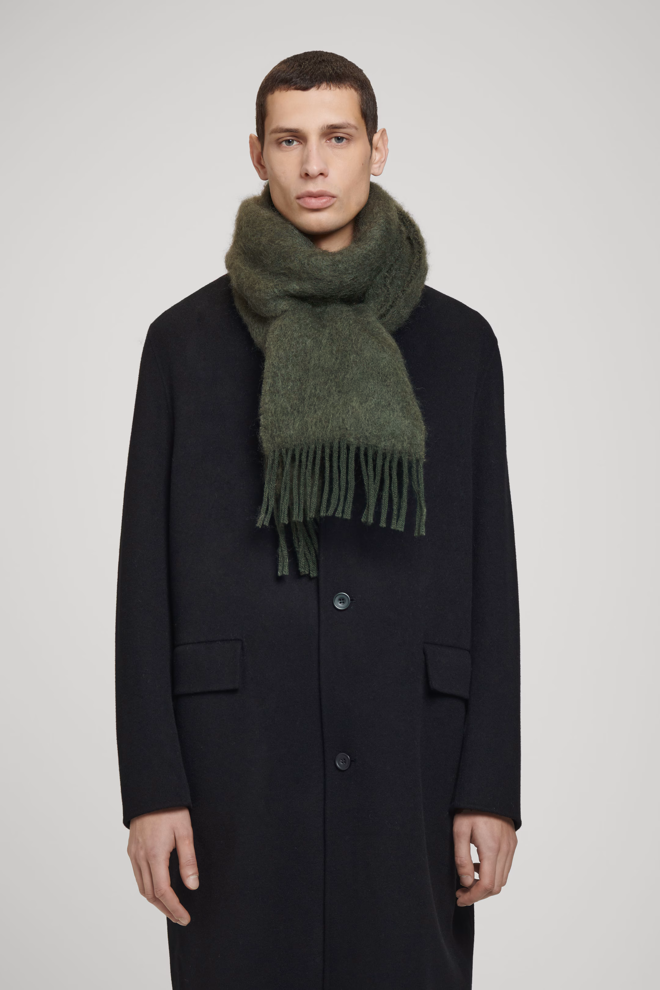 FRINGED MOHAIR SCARF