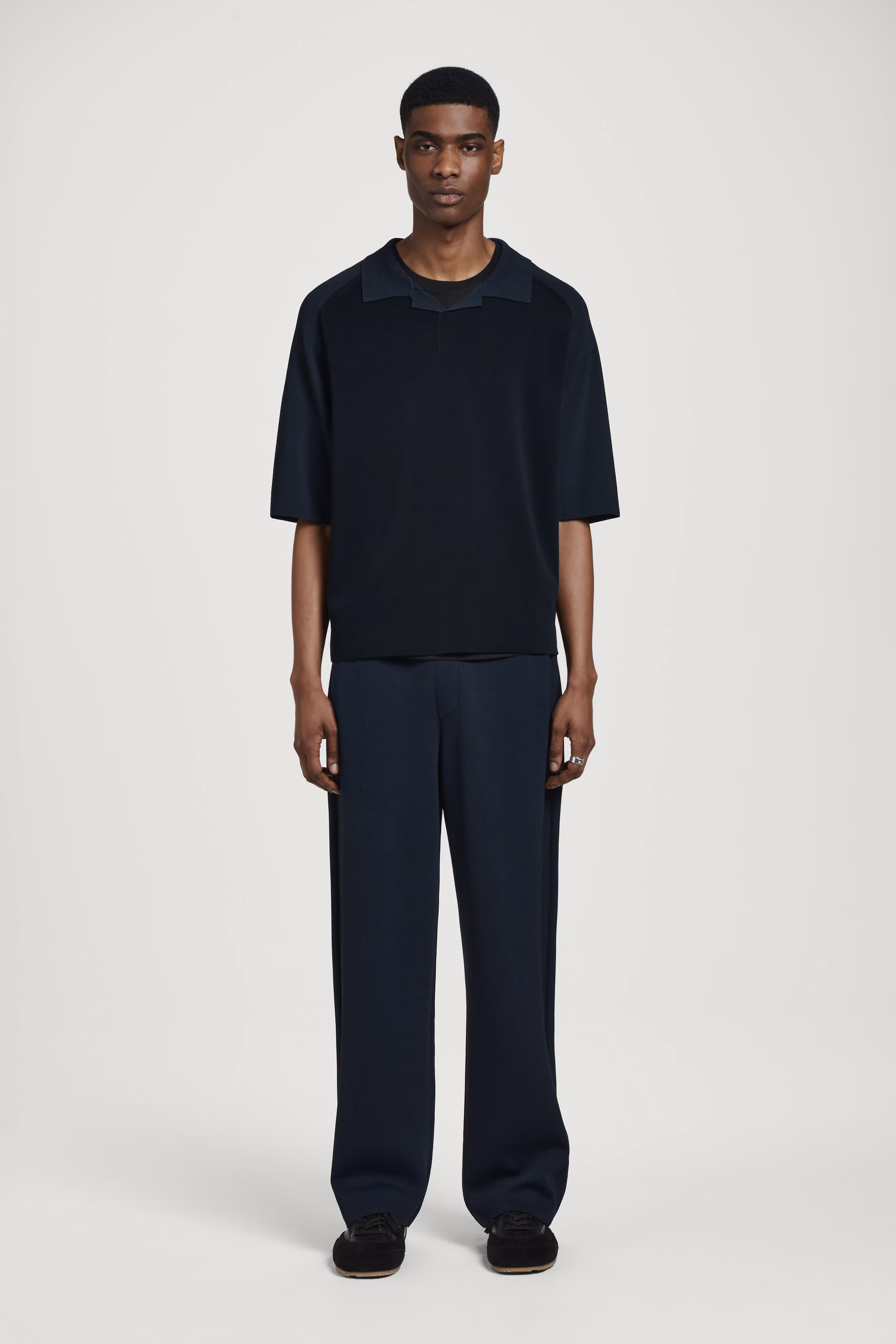 DOUBLE-FACED STRAIGHT-LEG TRACK PANTS