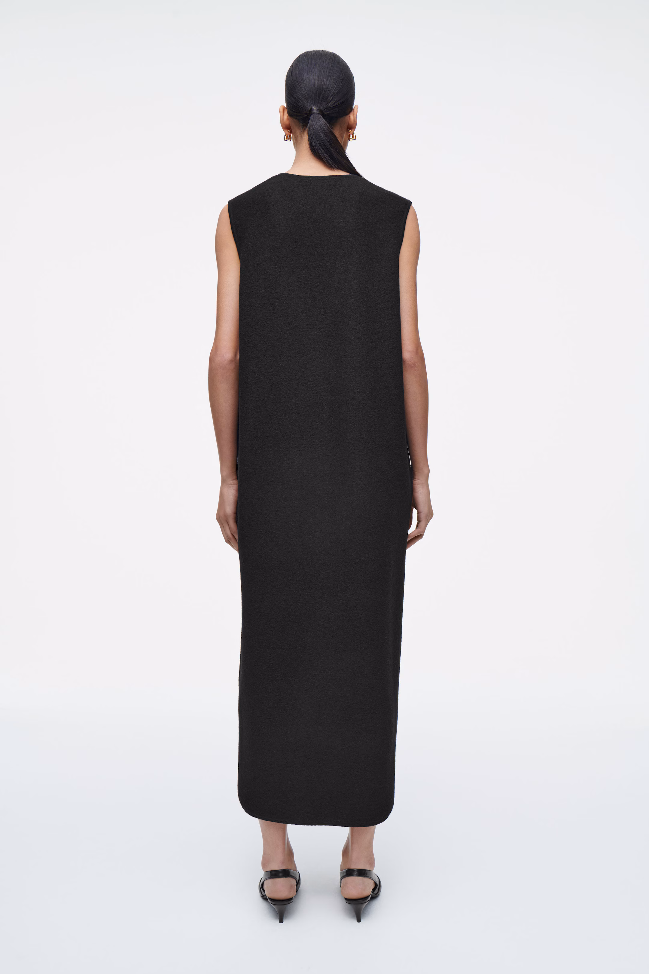 BOILED-WOOL MIDI DRESS