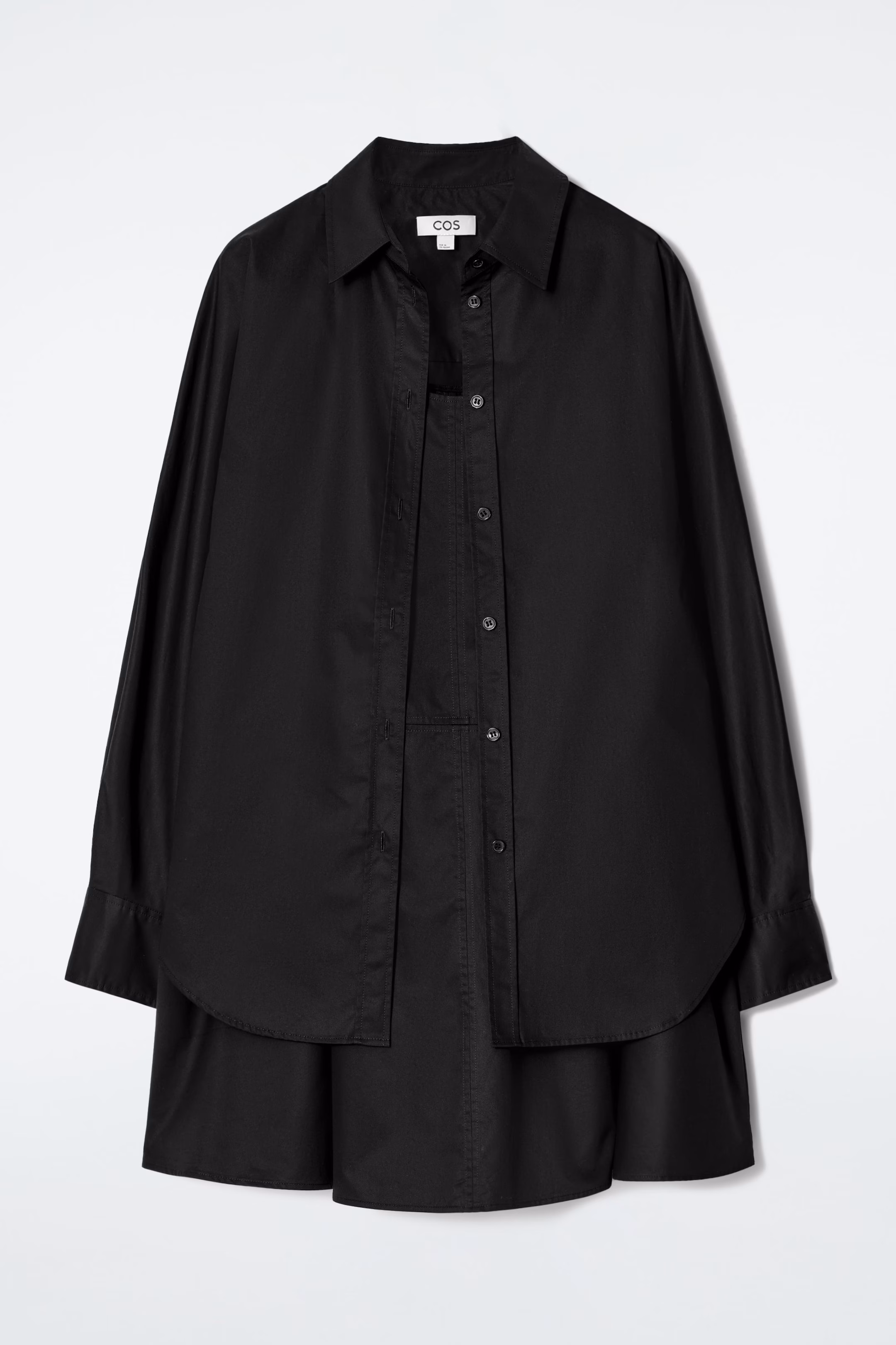LAYERED TRAPEZE SHIRT DRESS