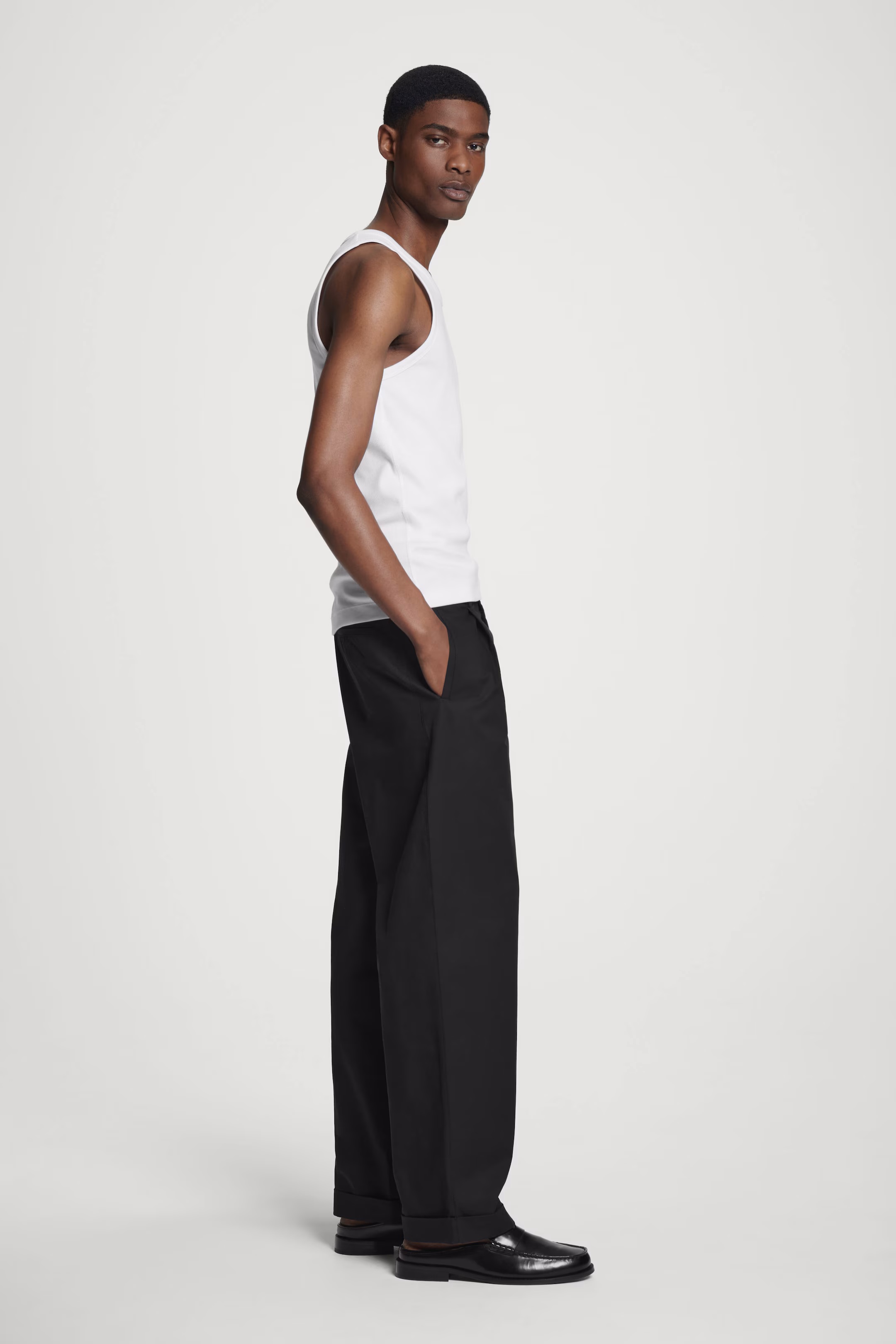 SLIM RIBBED COTTON TANK TOP