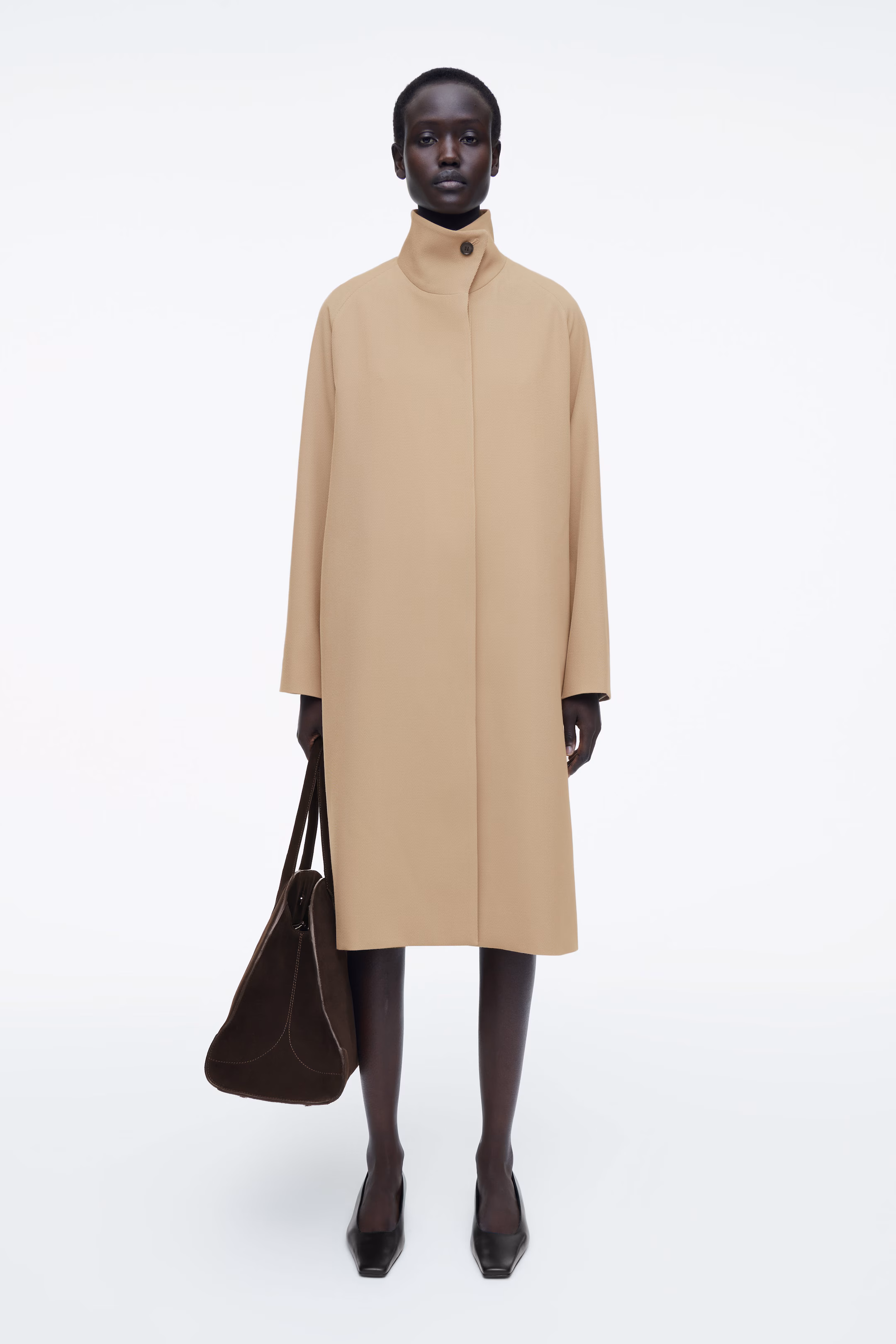 TRAPEZE WOOL-BLEND COAT
