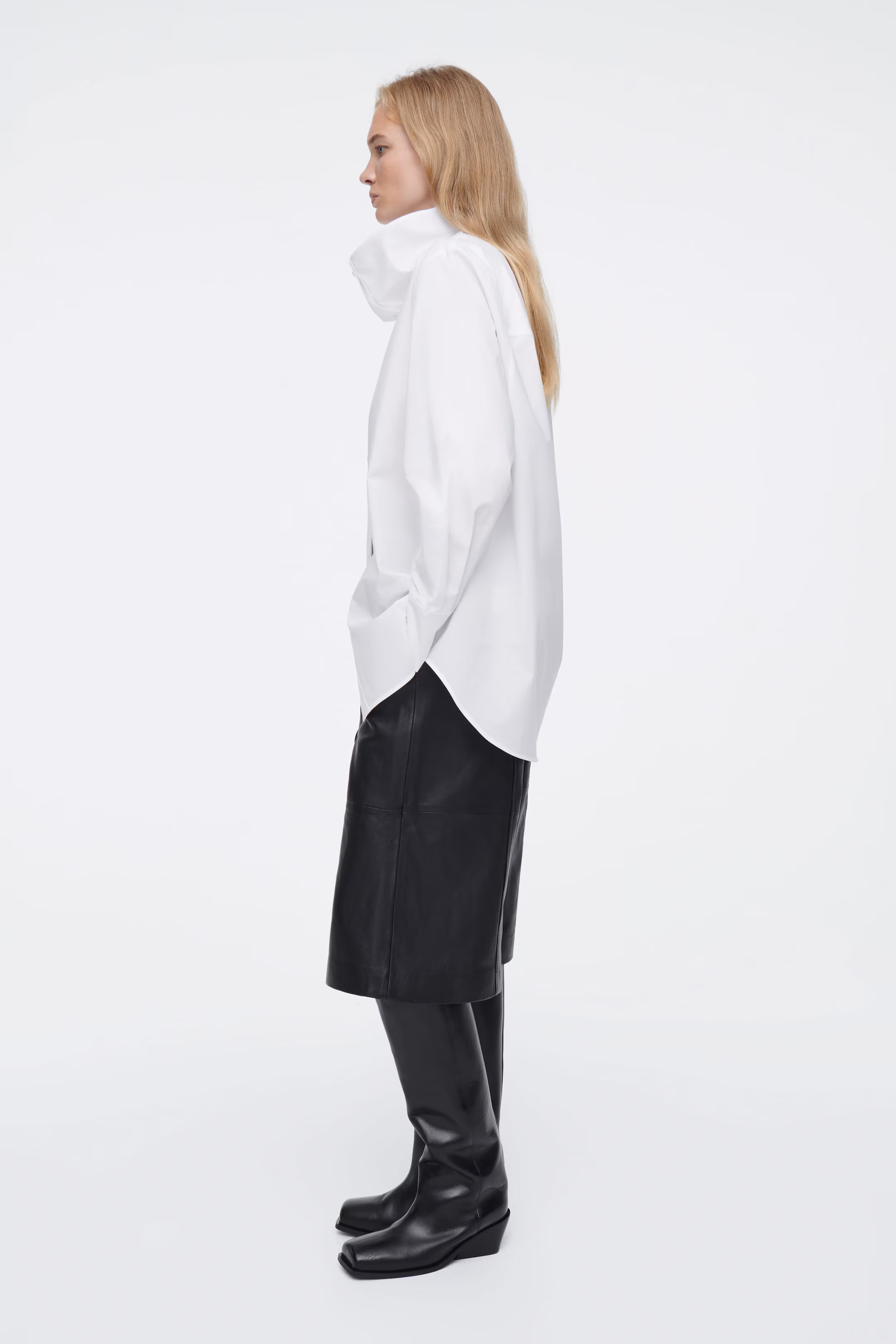 RELAXED FUNNEL-NECK SHIRT