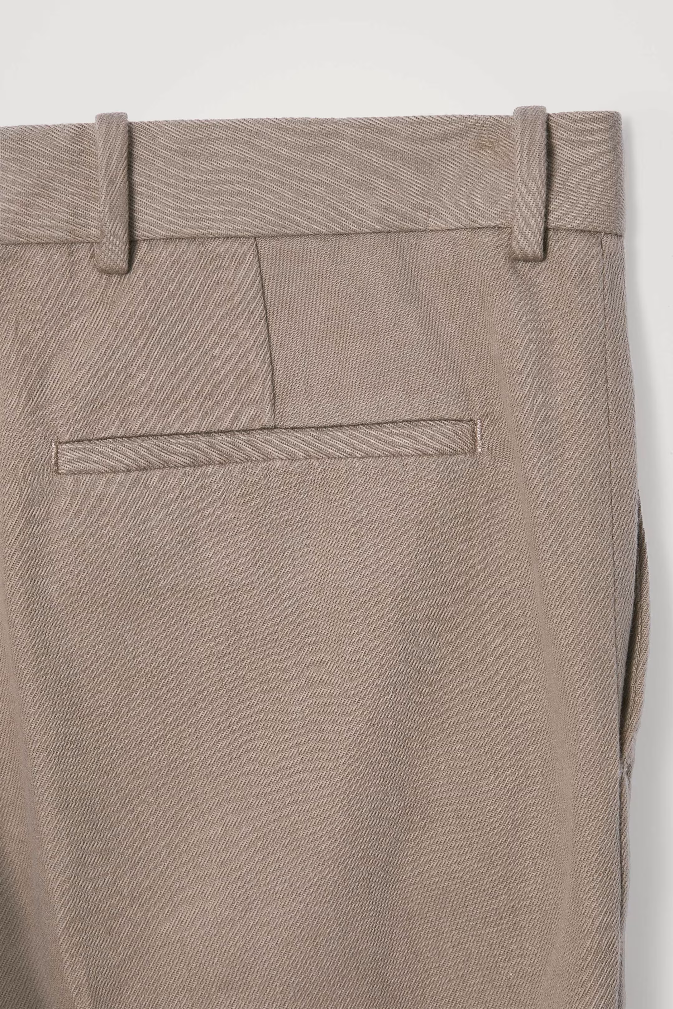 TURN-UP TAPERED TWILL TROUSERS