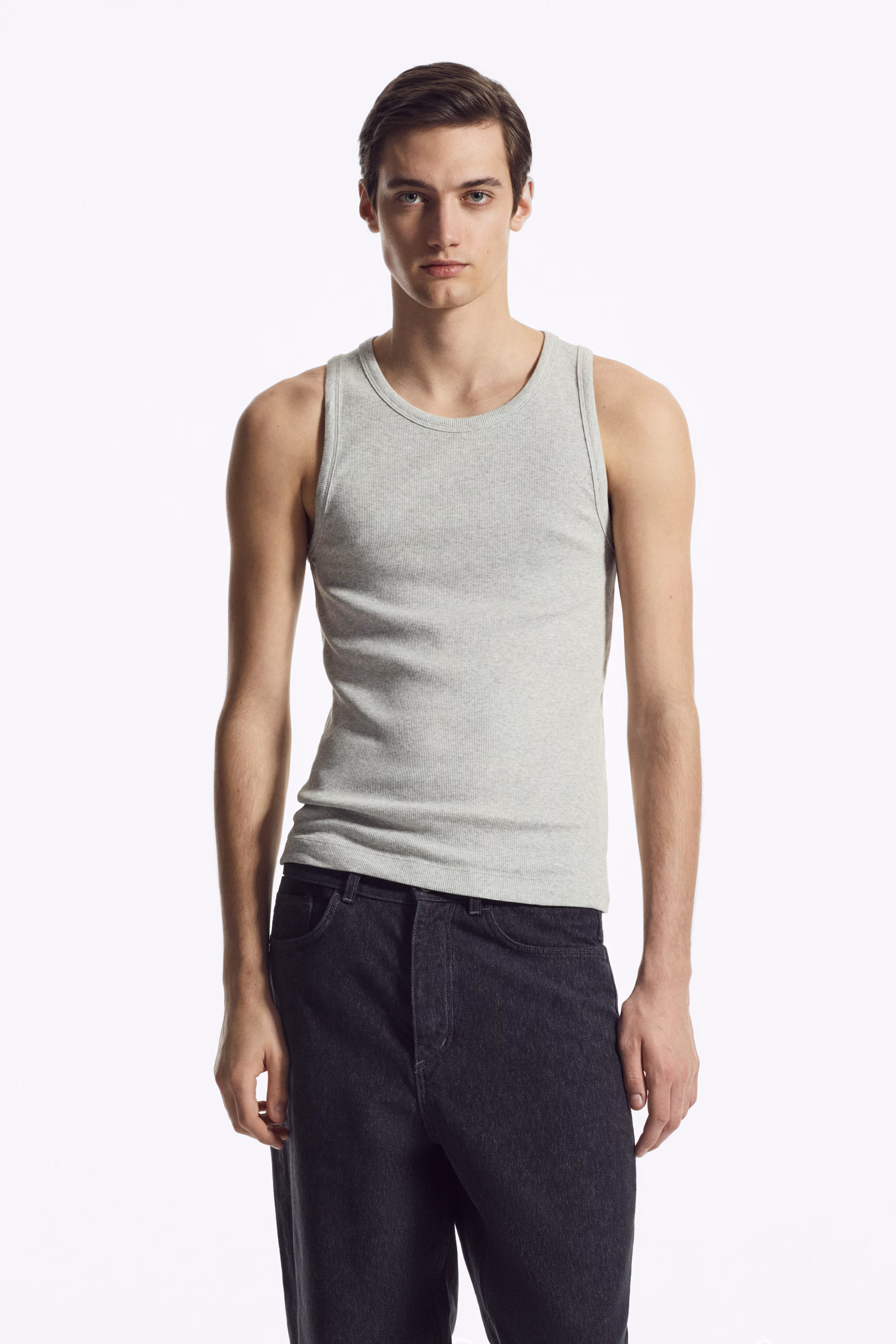 SLIM RIBBED COTTON TANK TOP