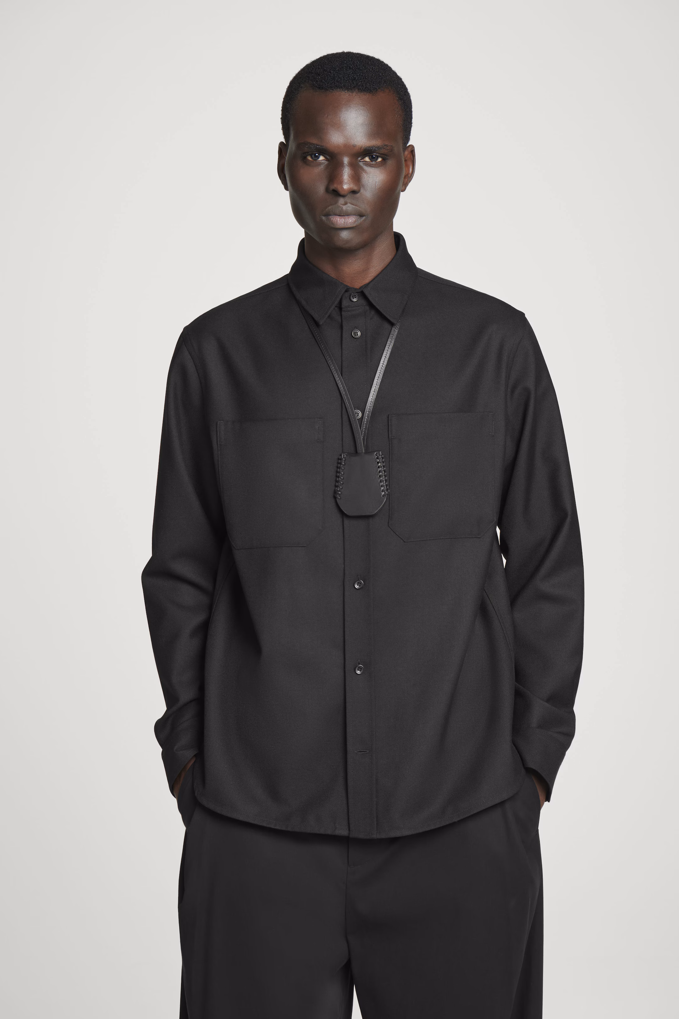 WHIP-STITCHED LEATHER LANYARD