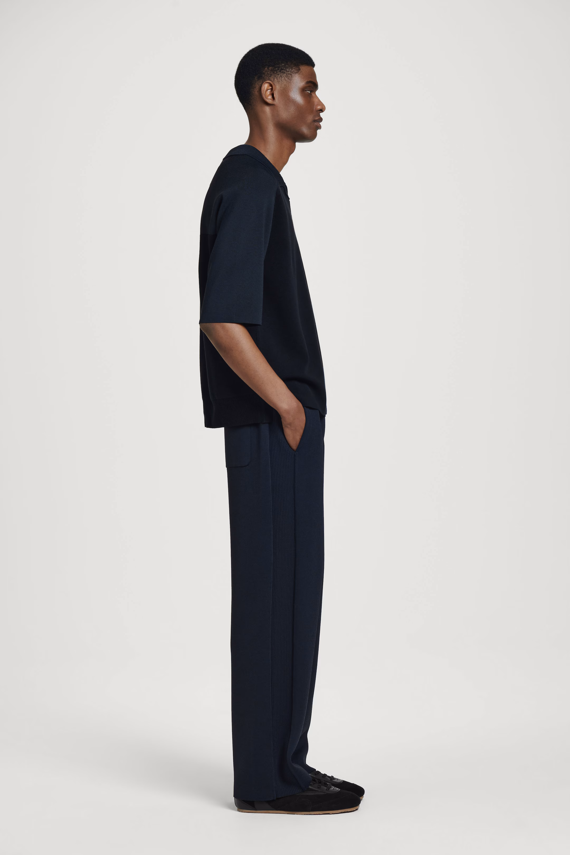 DOUBLE-FACED STRAIGHT-LEG TRACK PANTS