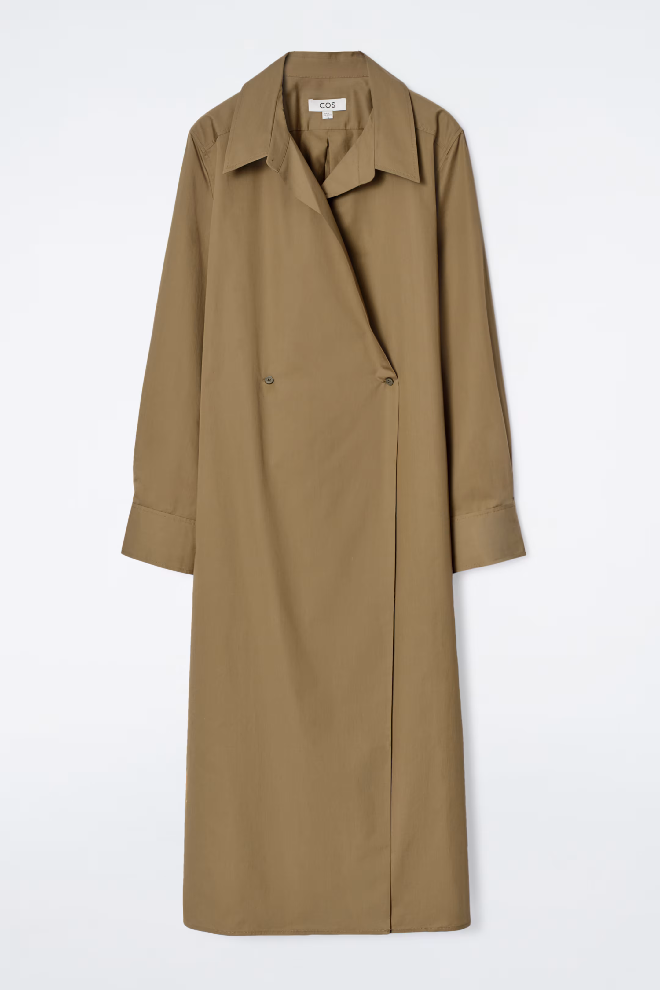 DOUBLE-BREASTED MIDI SHIRT DRESS