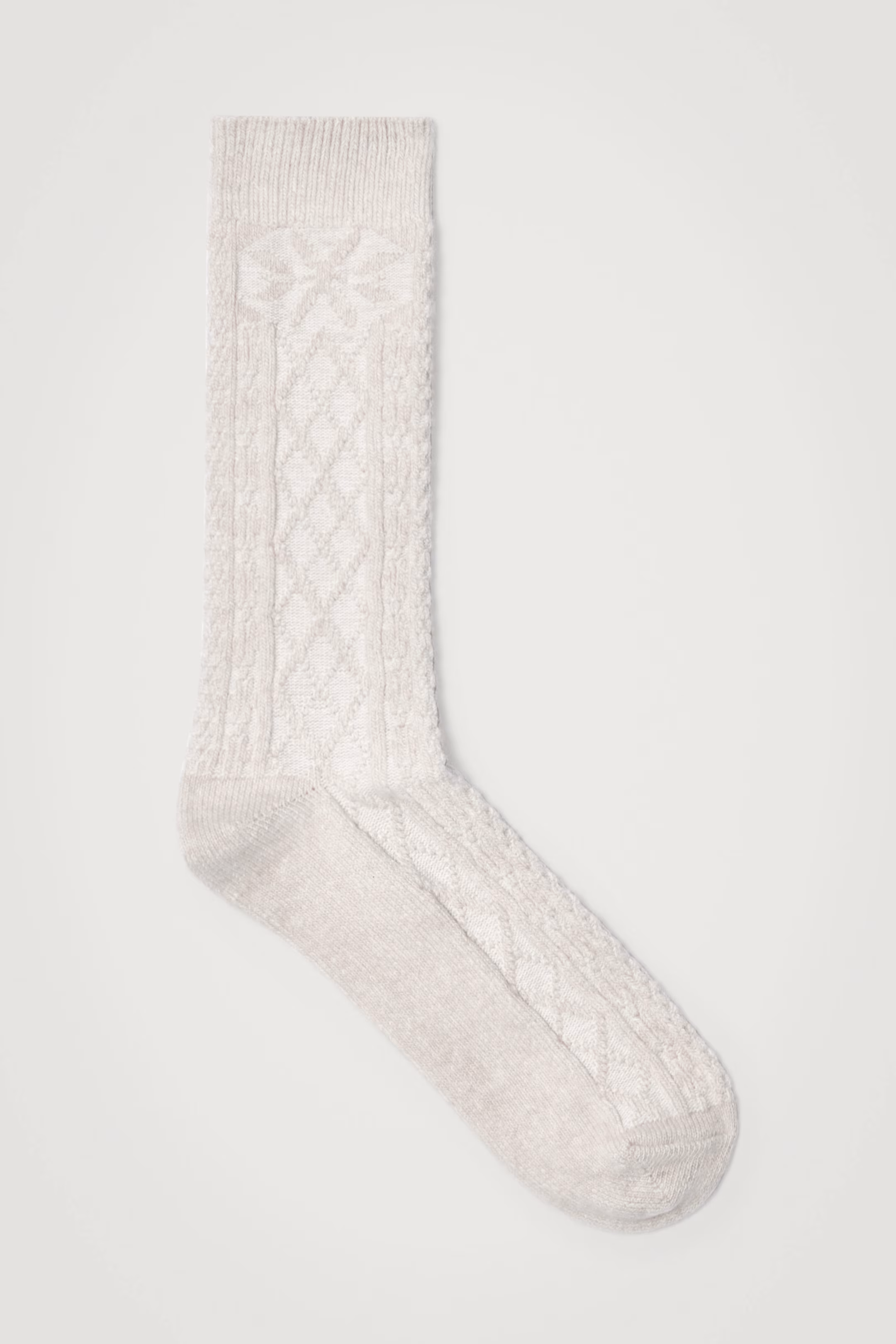ARGYLE CABLE-KNIT SOCKS