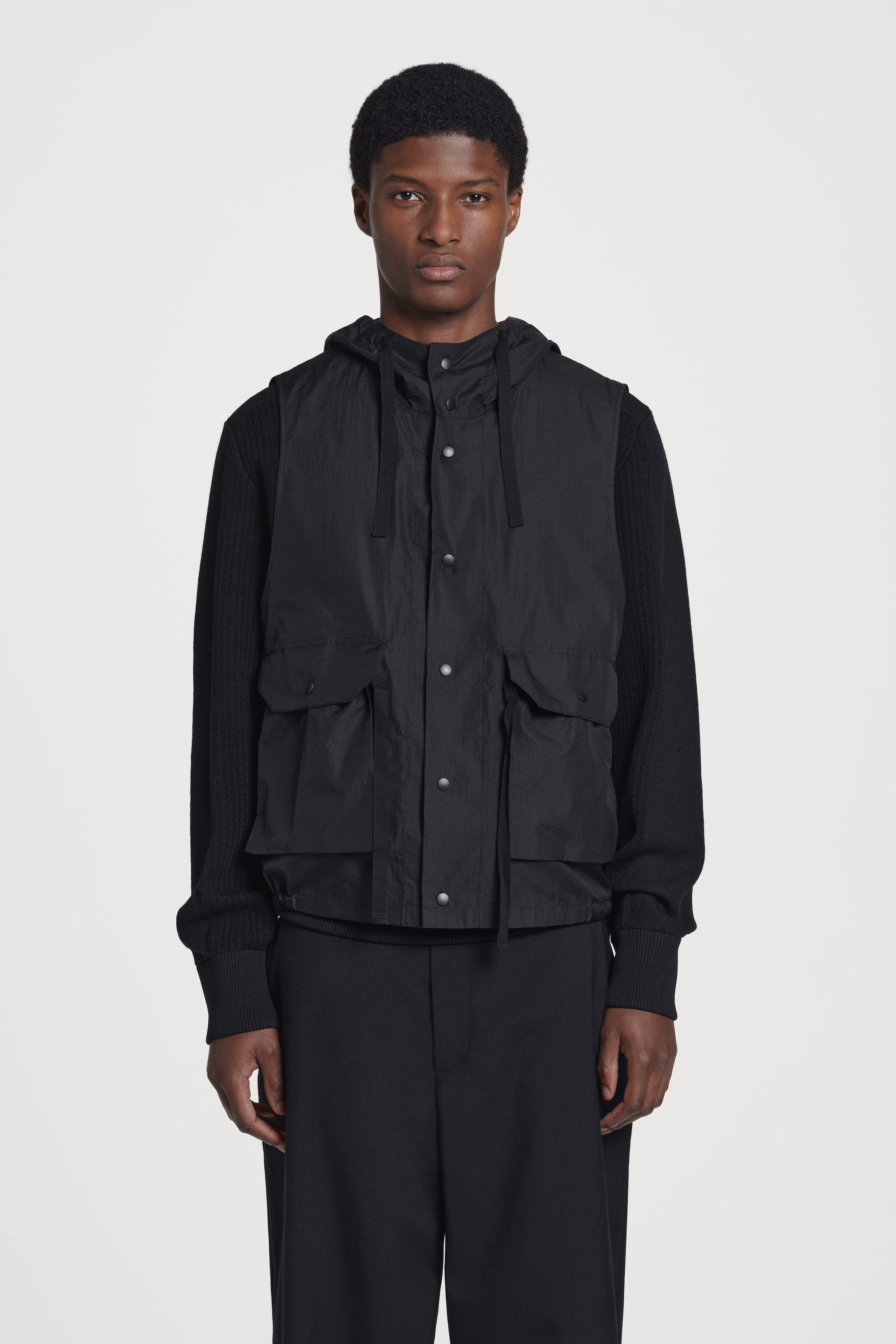 TECHNICAL NYLON HOODED GILET