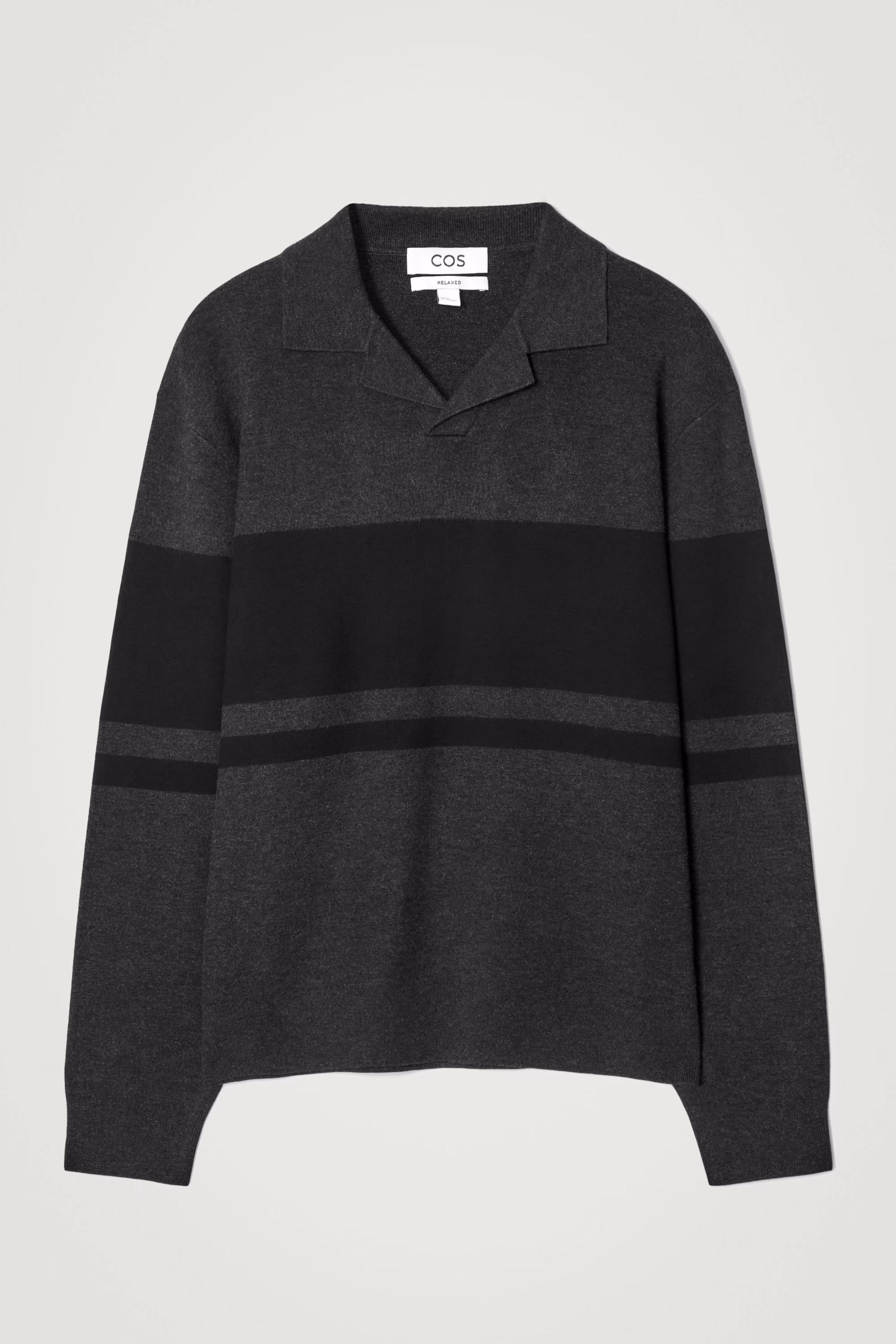STRIPED DOUBLE-FACED KNITTED POLO SHIRT