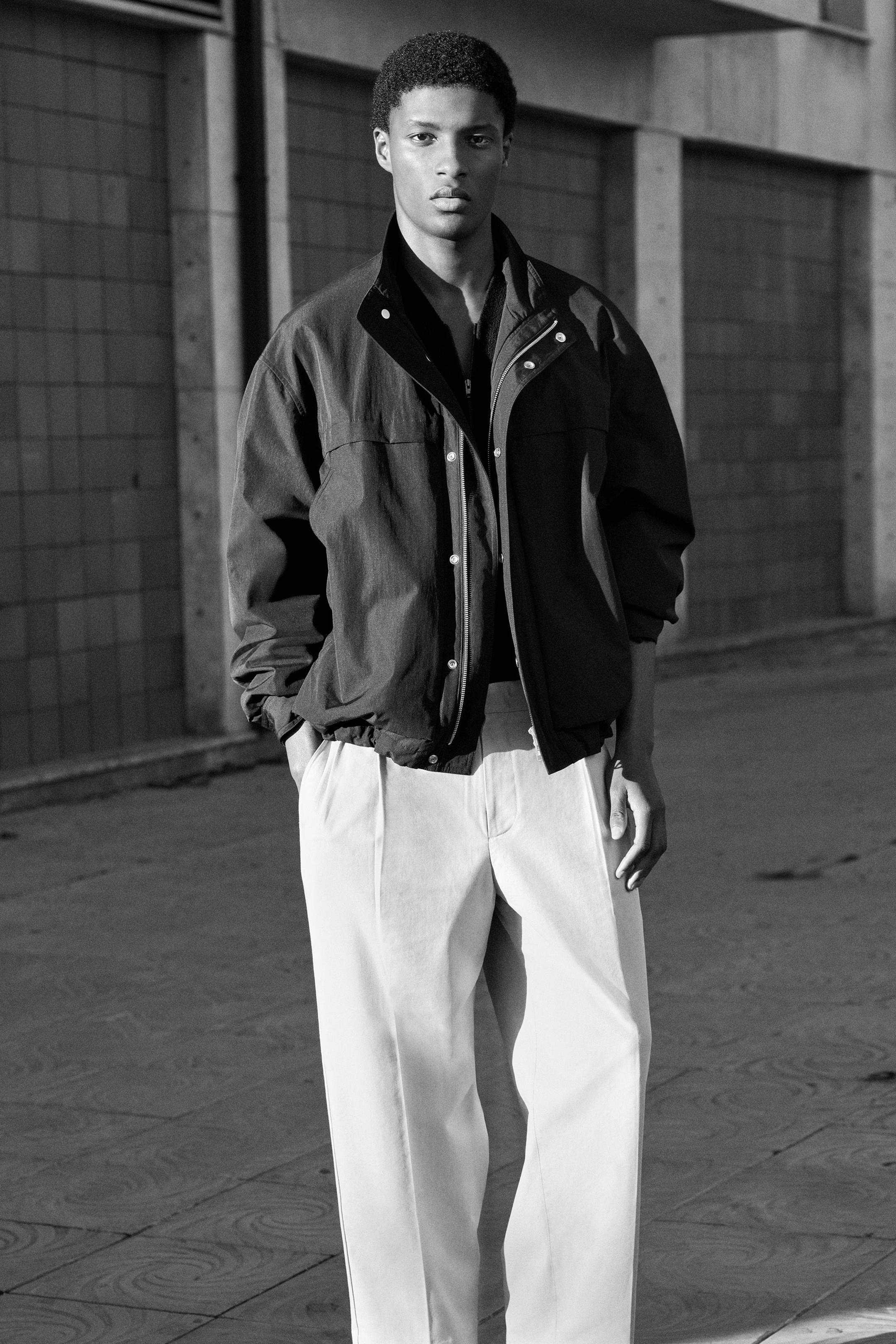 TWILL UTILITY BOMBER JACKET