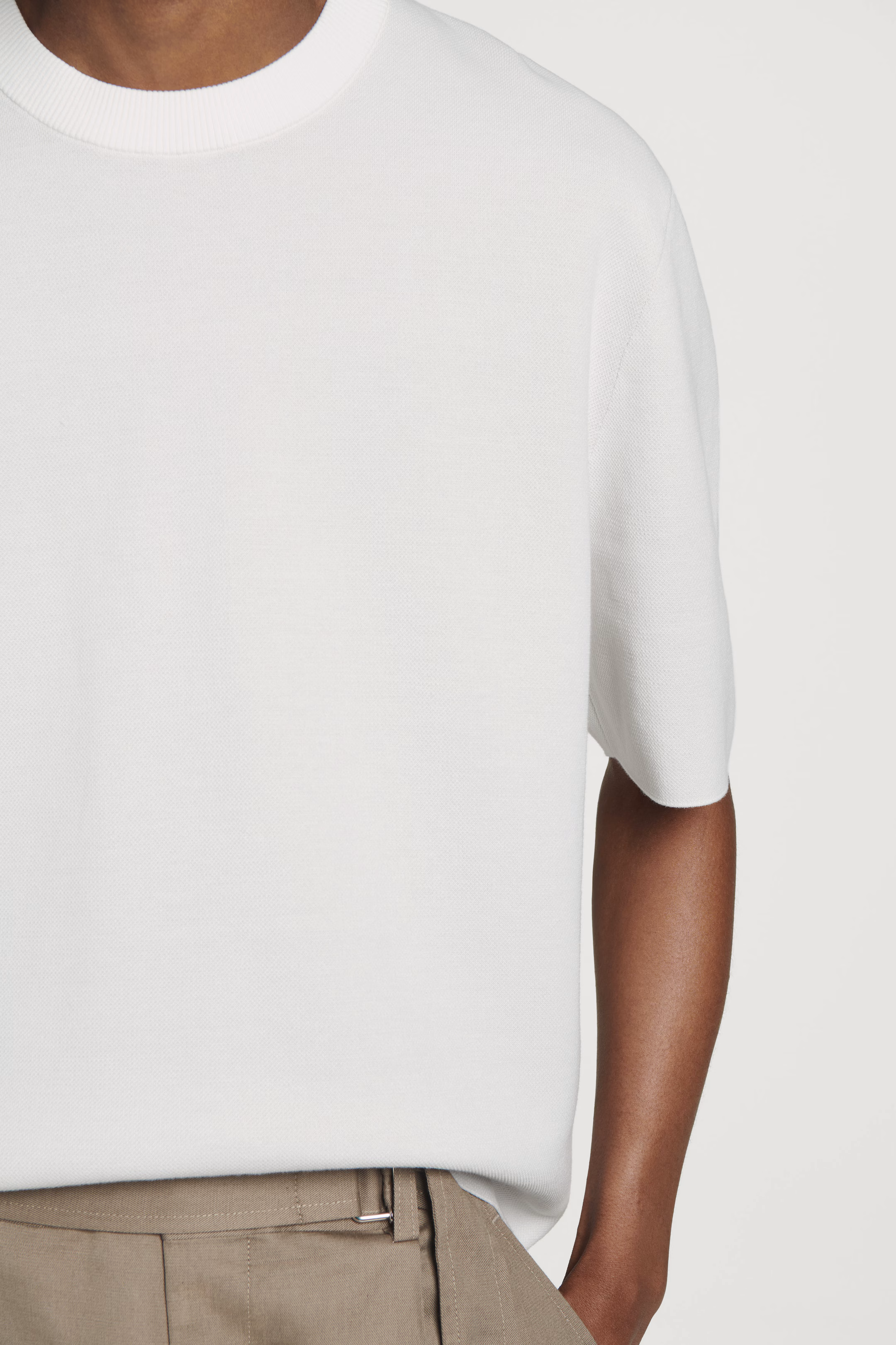 RELAXED DOUBLE-FACED KNIT T-SHIRT