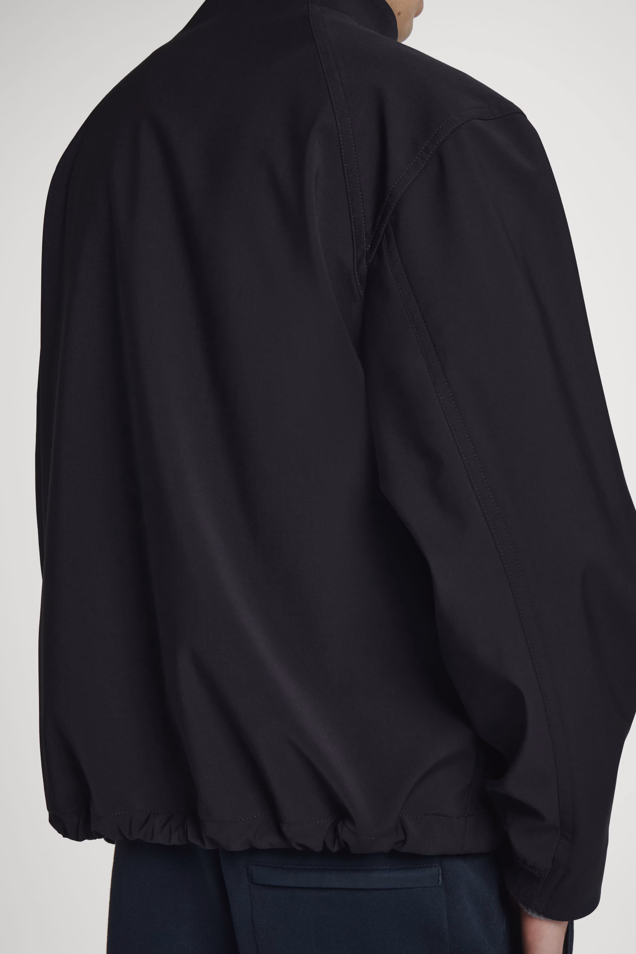 DOUBLE-FACED WOOL-BLEND HALF-ZIP JACKET