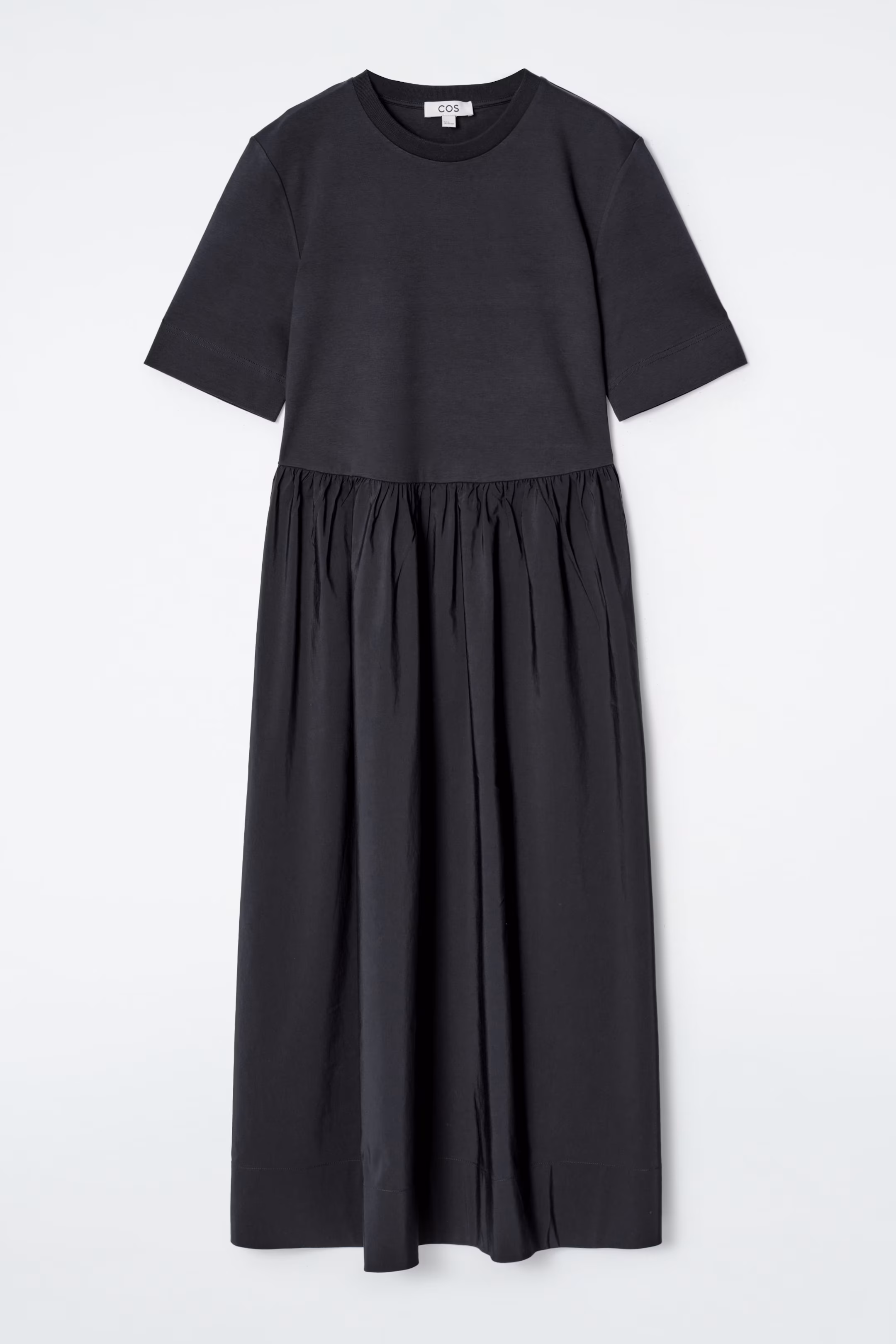 CONTRAST-PANEL MIDI DRESS