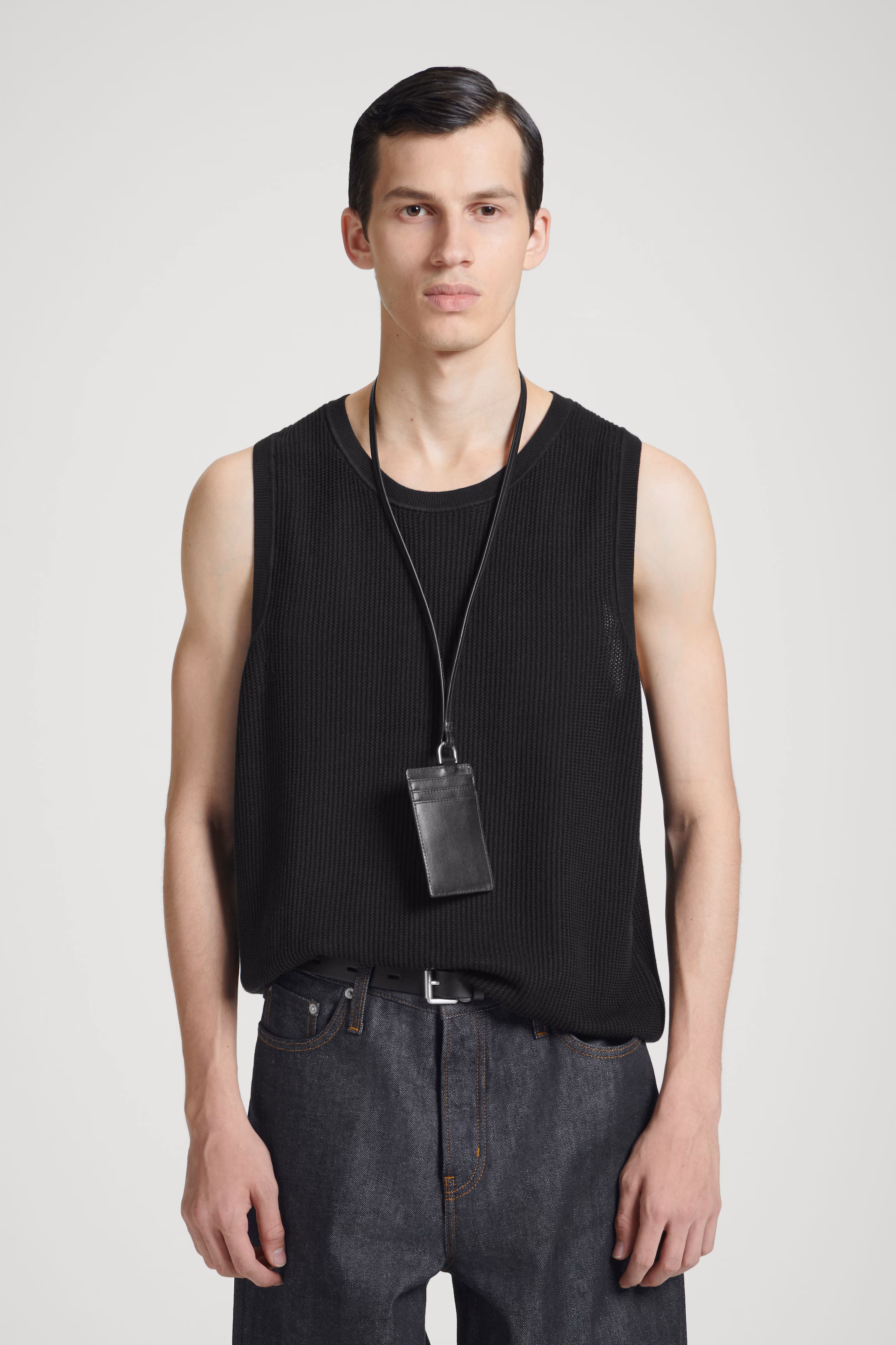 CARDHOLDER LANYARD - LEATHER