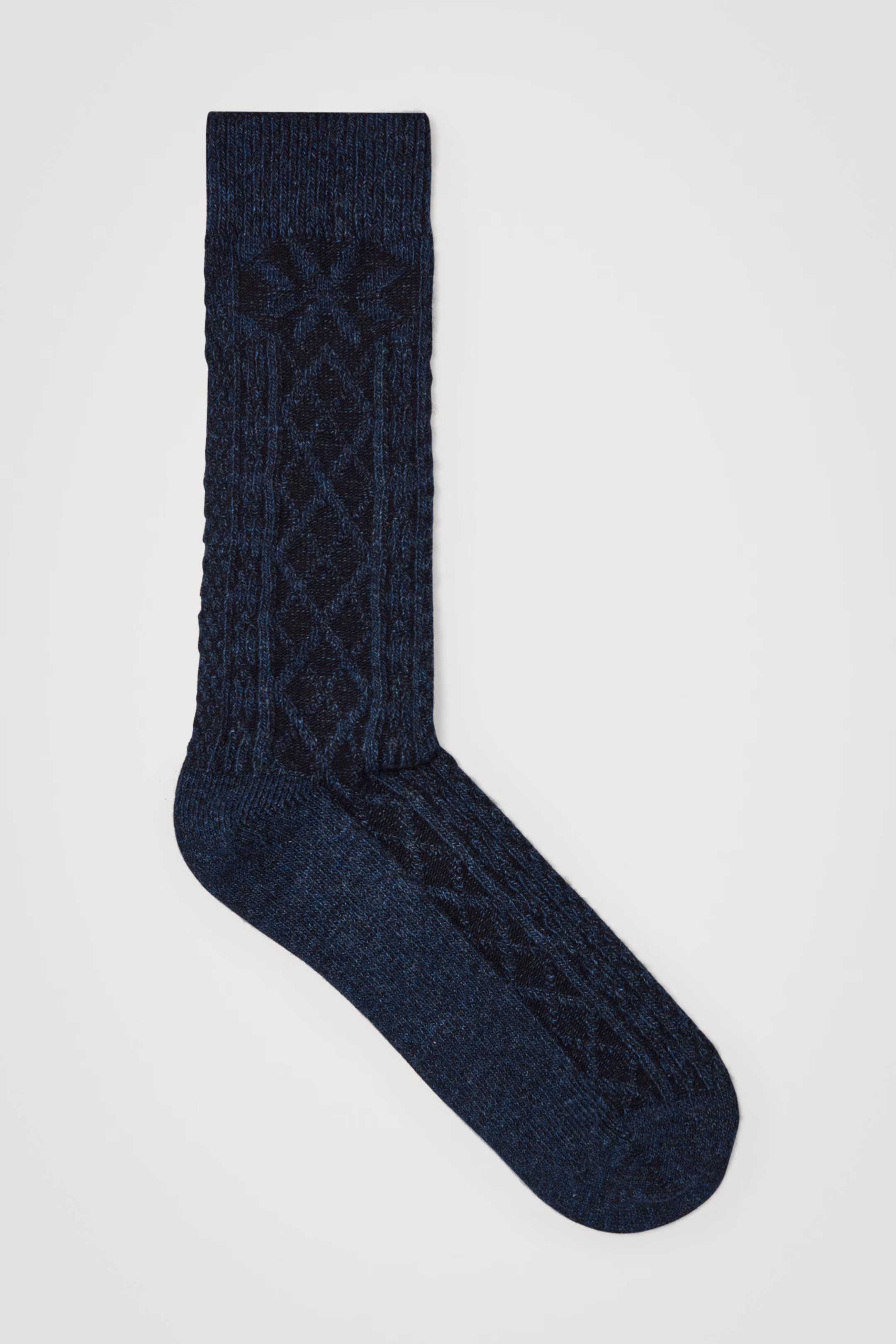 ARGYLE CABLE-KNIT SOCKS