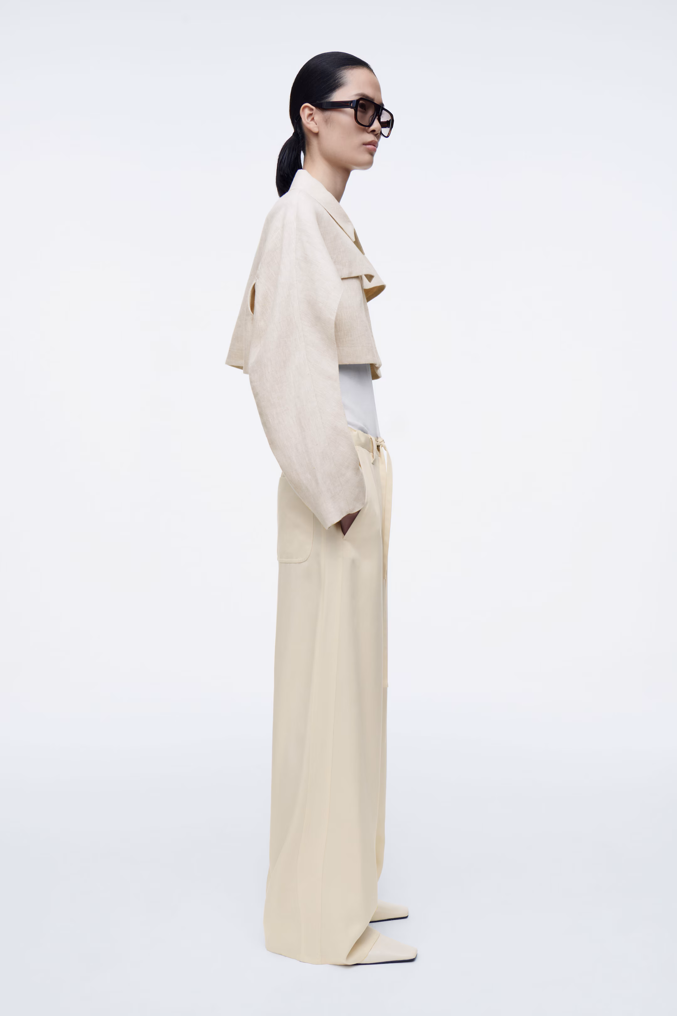 CROPPED LINEN JACKET