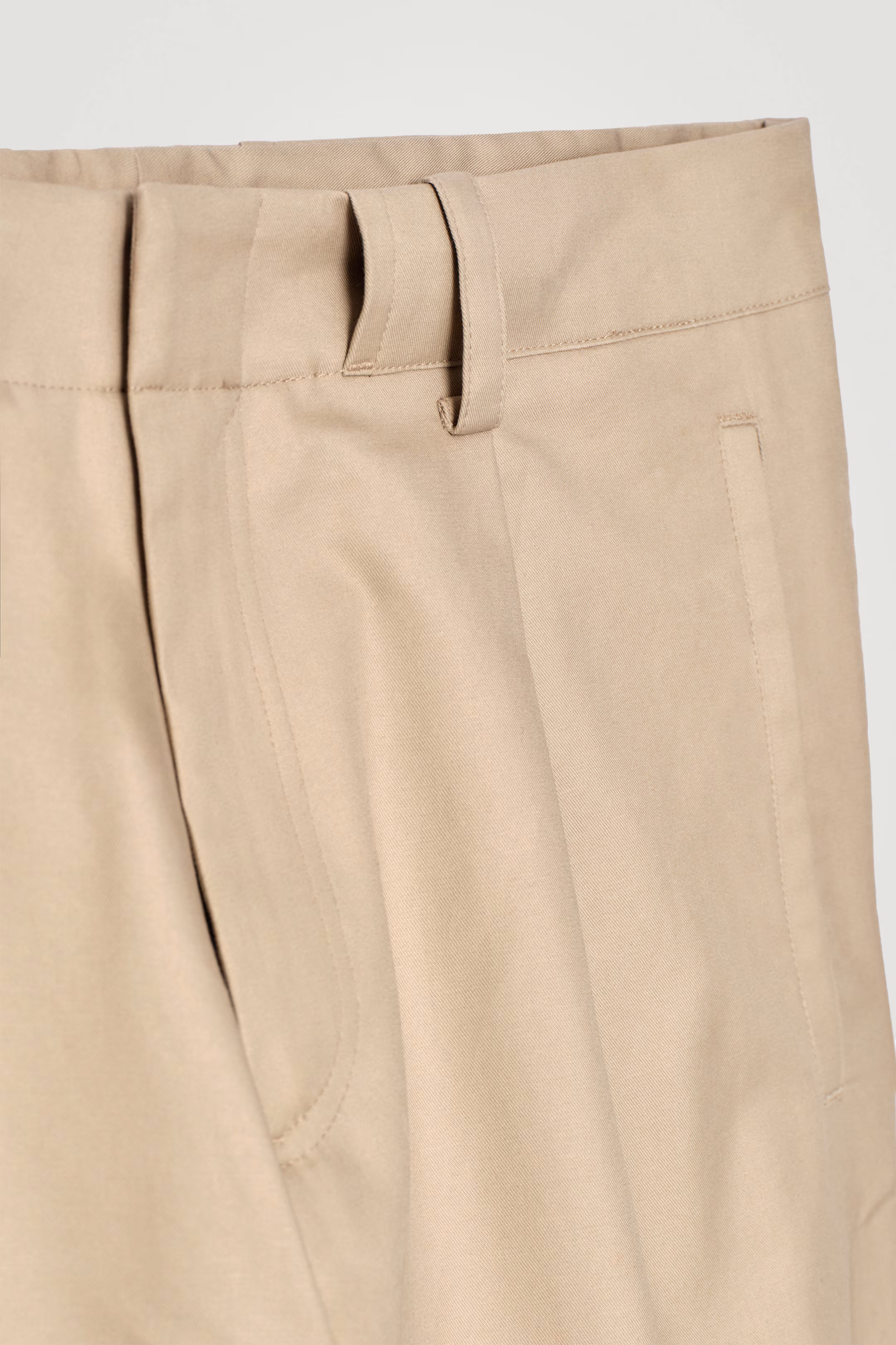 TAPERED COTTON TURN-UP TROUSERS