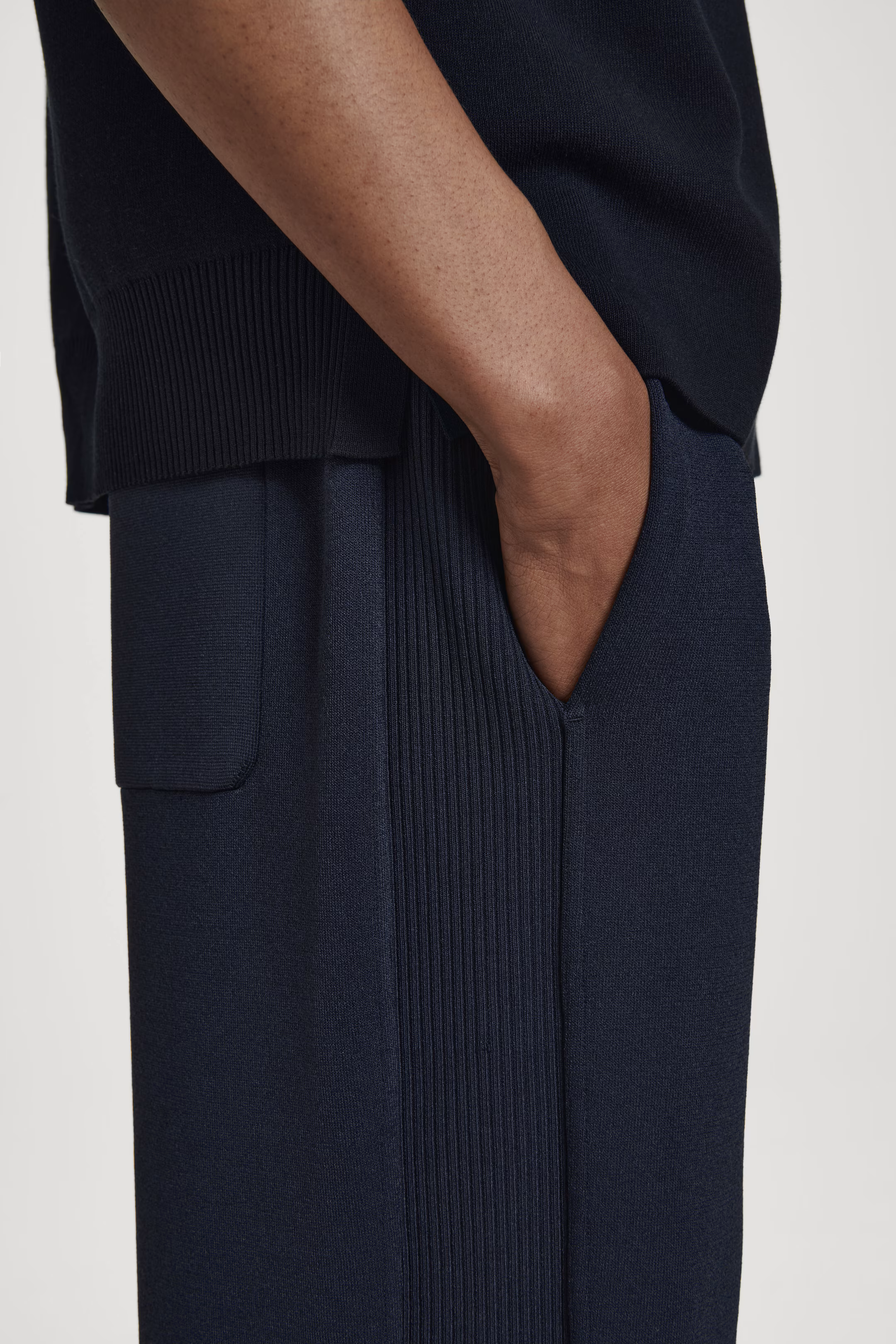 DOUBLE-FACED STRAIGHT-LEG TRACK PANTS