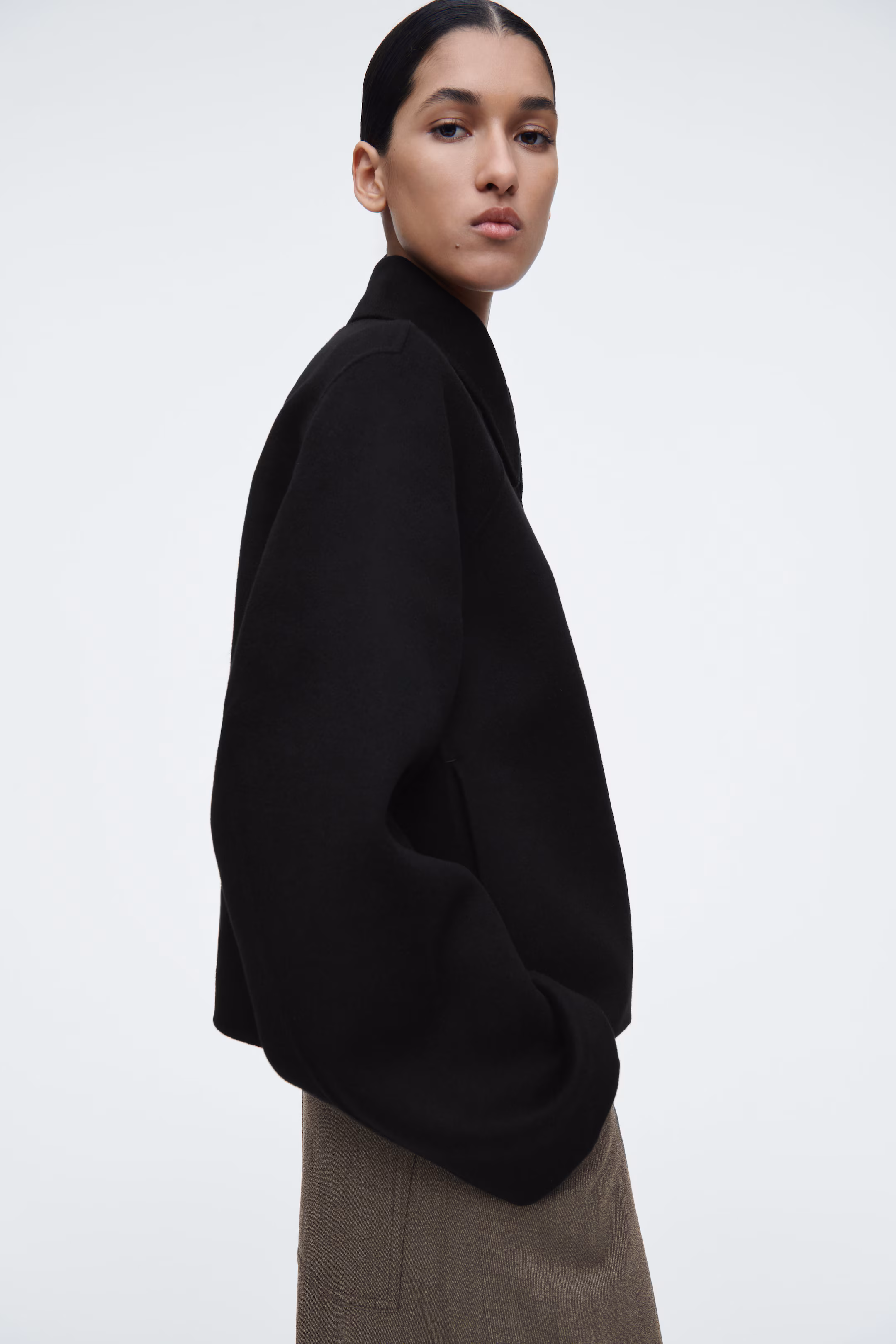 SHORT DOUBLE-FACED WOOL JACKET