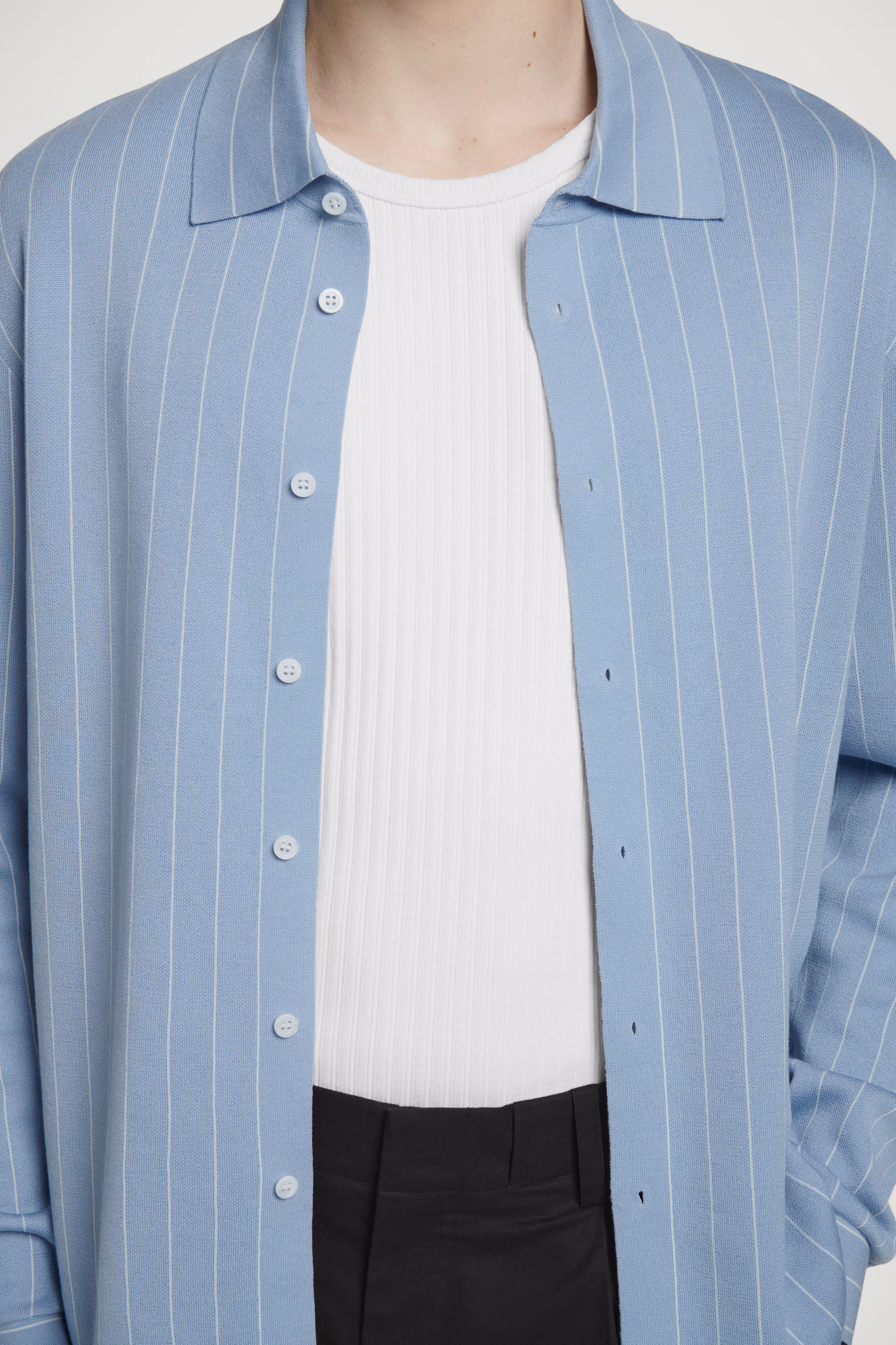 RELAXED STRIPED KNITTED COTTON SHIRT