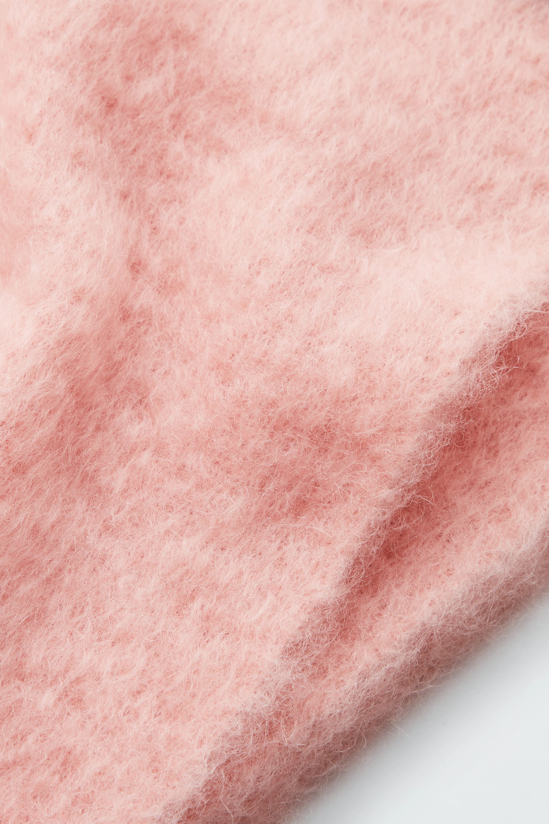 FRINGED BRUSHED-MOHAIR SCARF