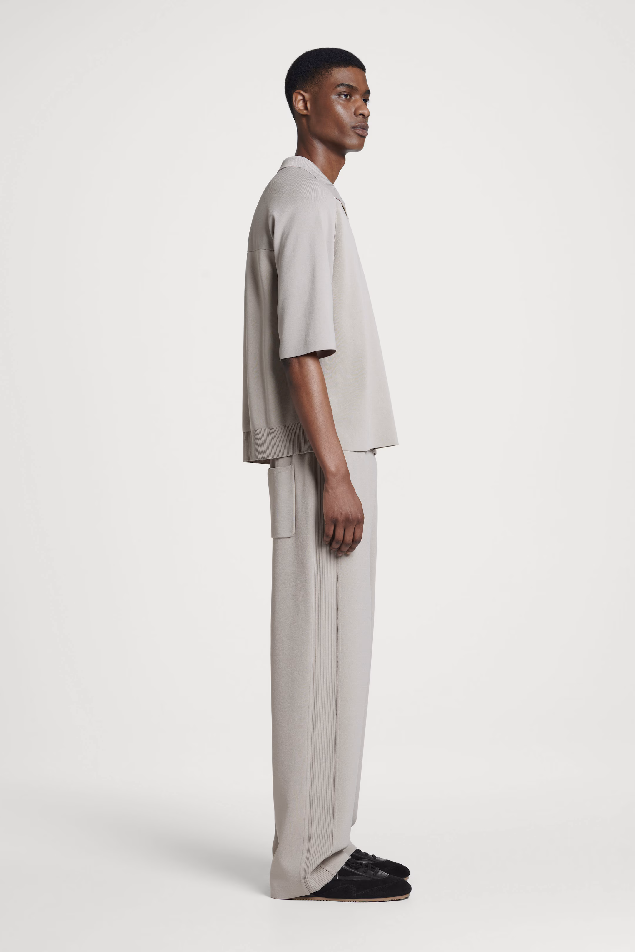 DOUBLE-FACED STRAIGHT-LEG TRACK PANTS