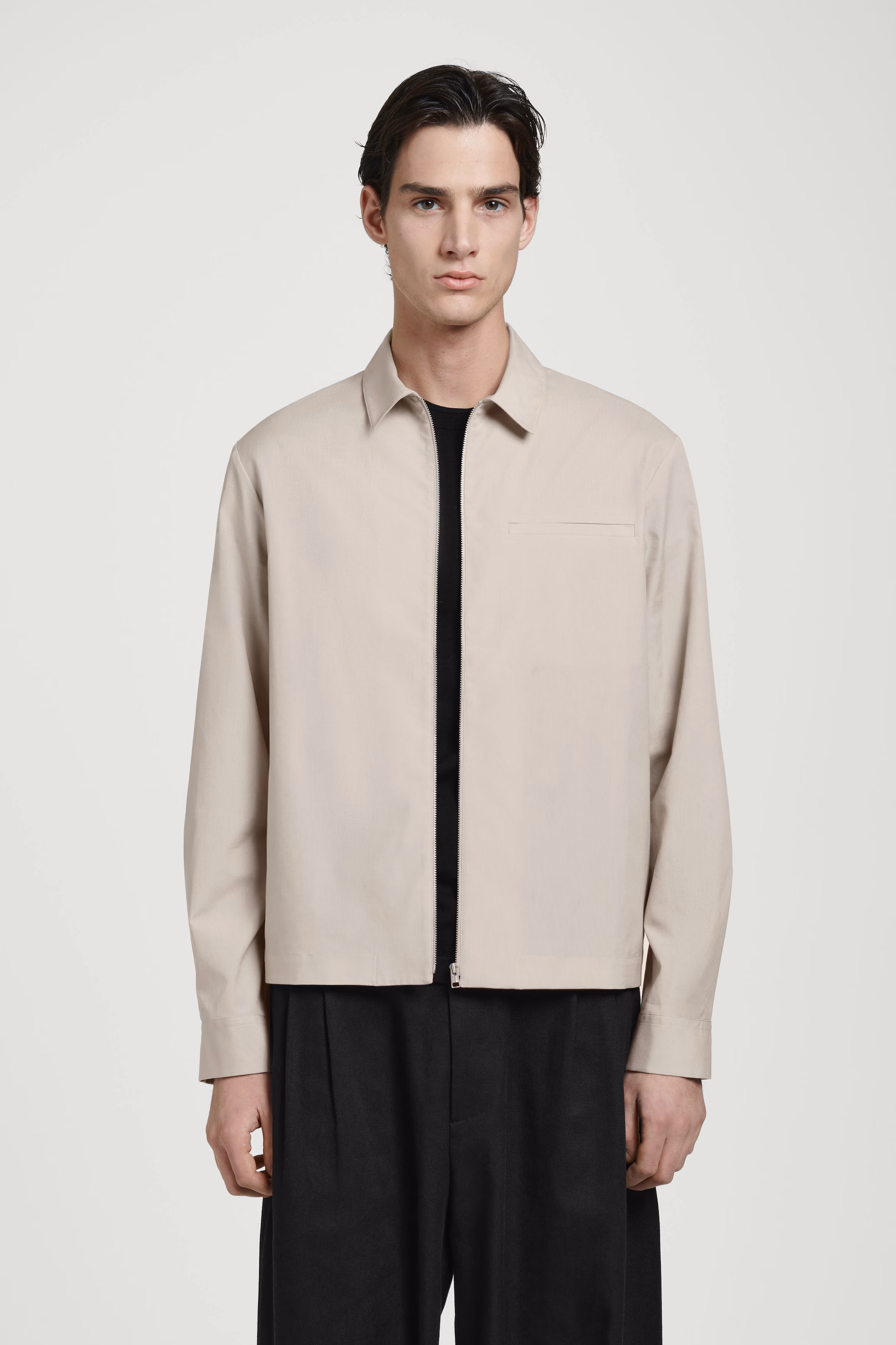 ZIPPED TWILL SHIRT