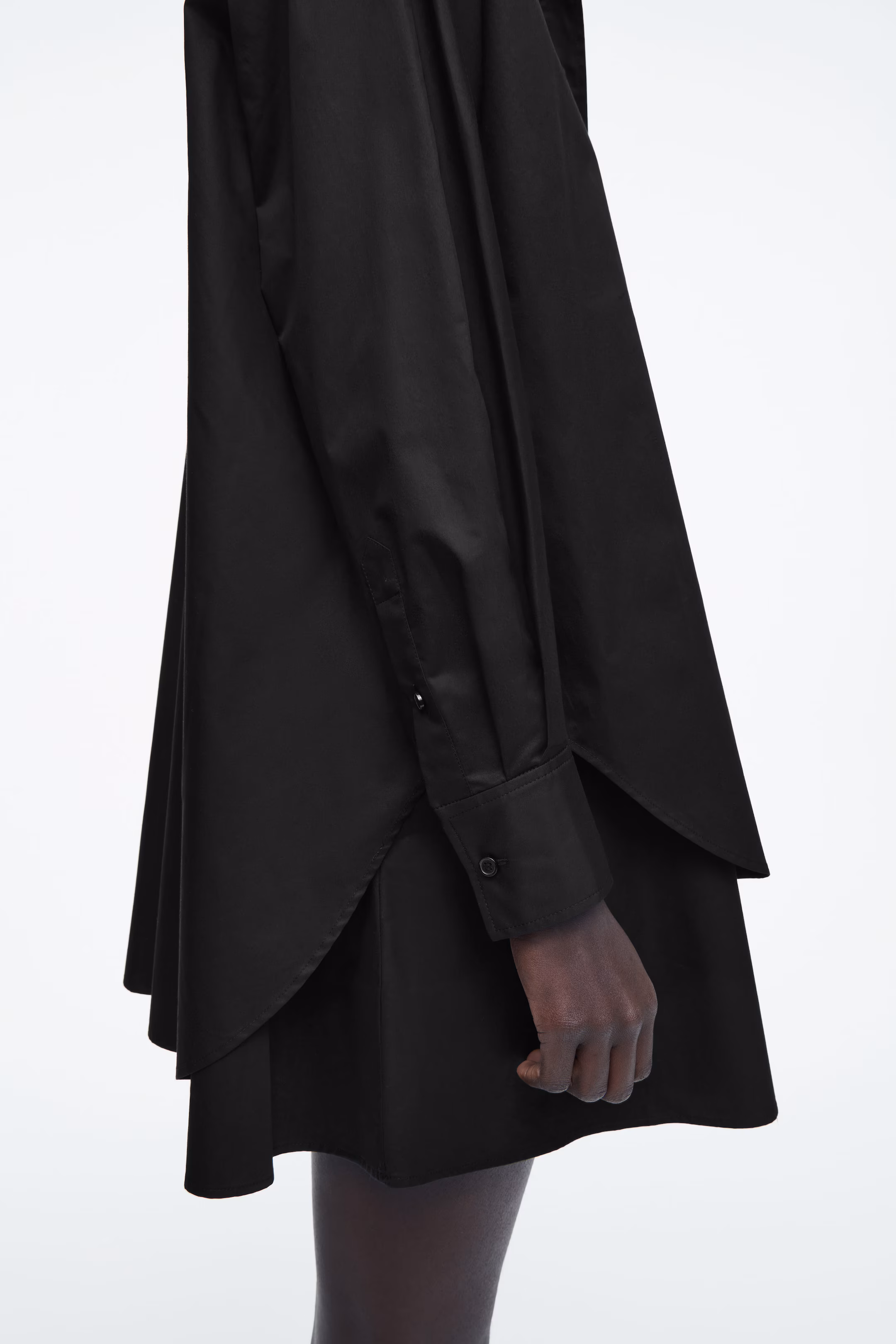 LAYERED TRAPEZE SHIRT DRESS