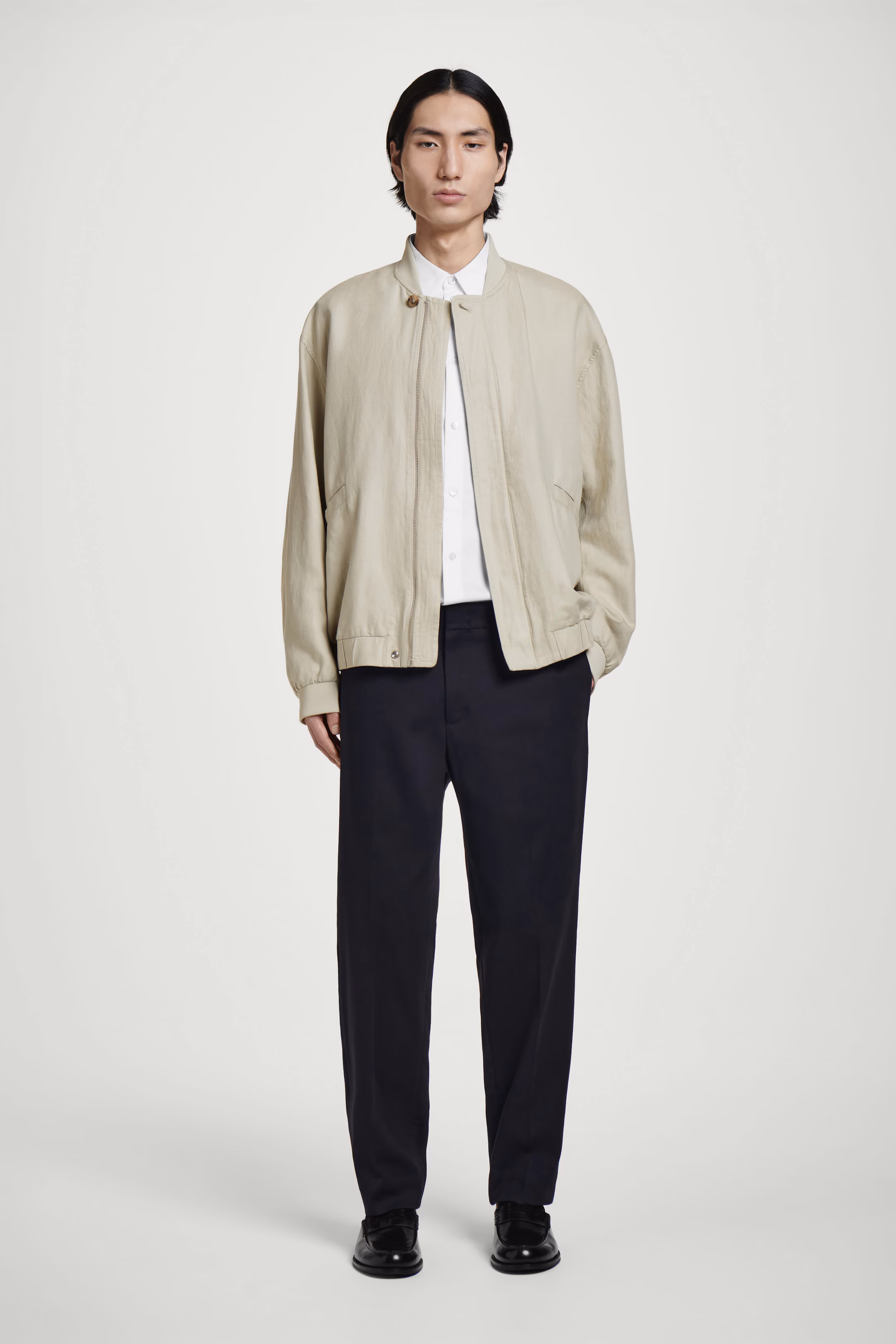LINEN BOMBER JACKET
