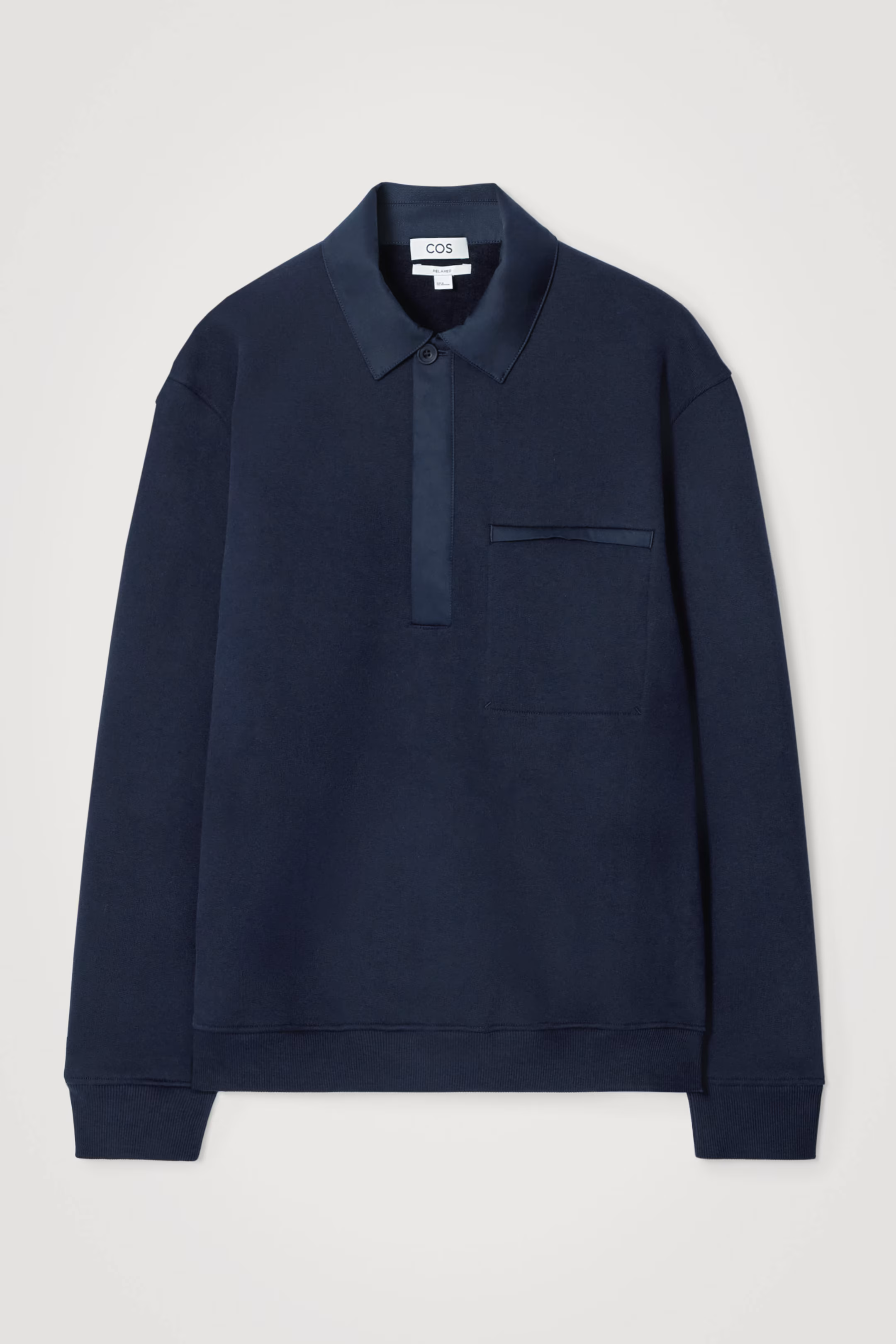 RELAXED HALF-PLACKET POLO SWEATSHIRT