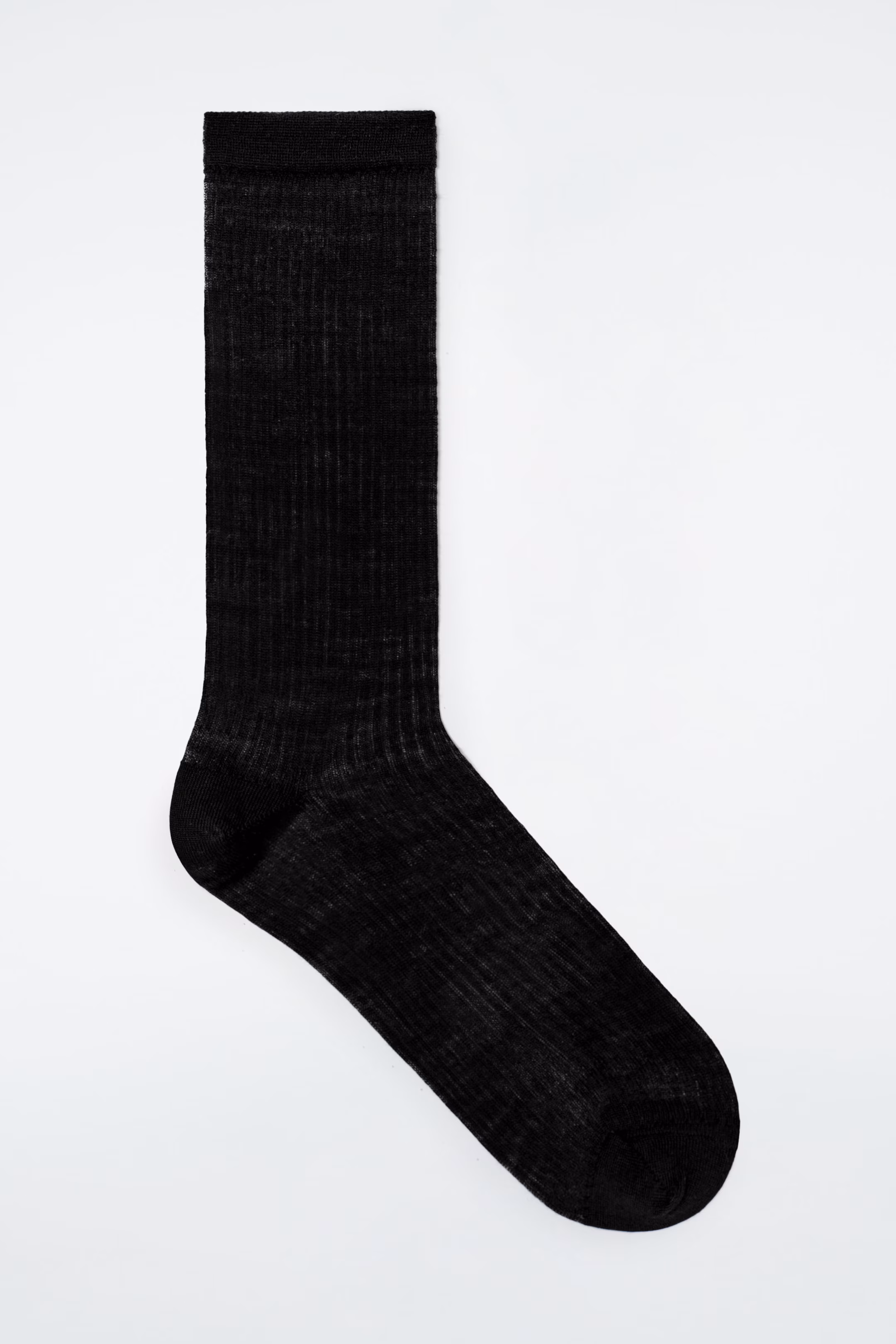 SHEER RIBBED WOOL SOCKS