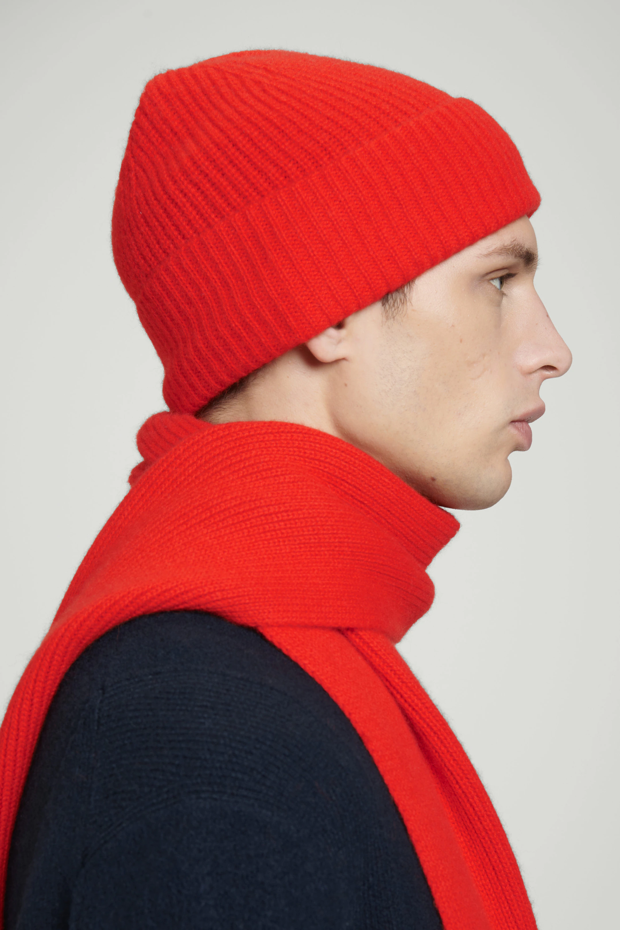 RIBBED WOOL AND CASHMERE BEANIE