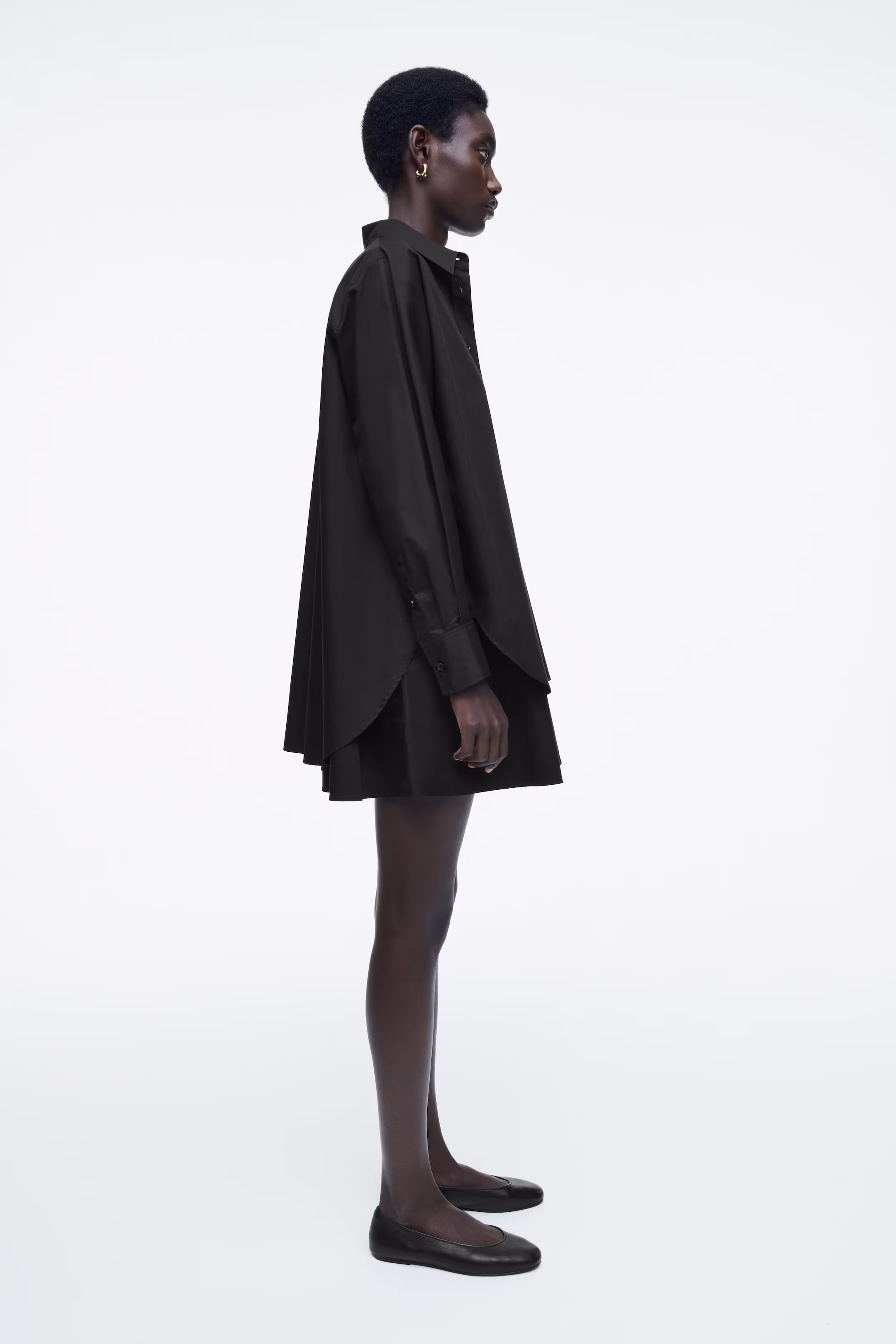 LAYERED TRAPEZE SHIRT DRESS