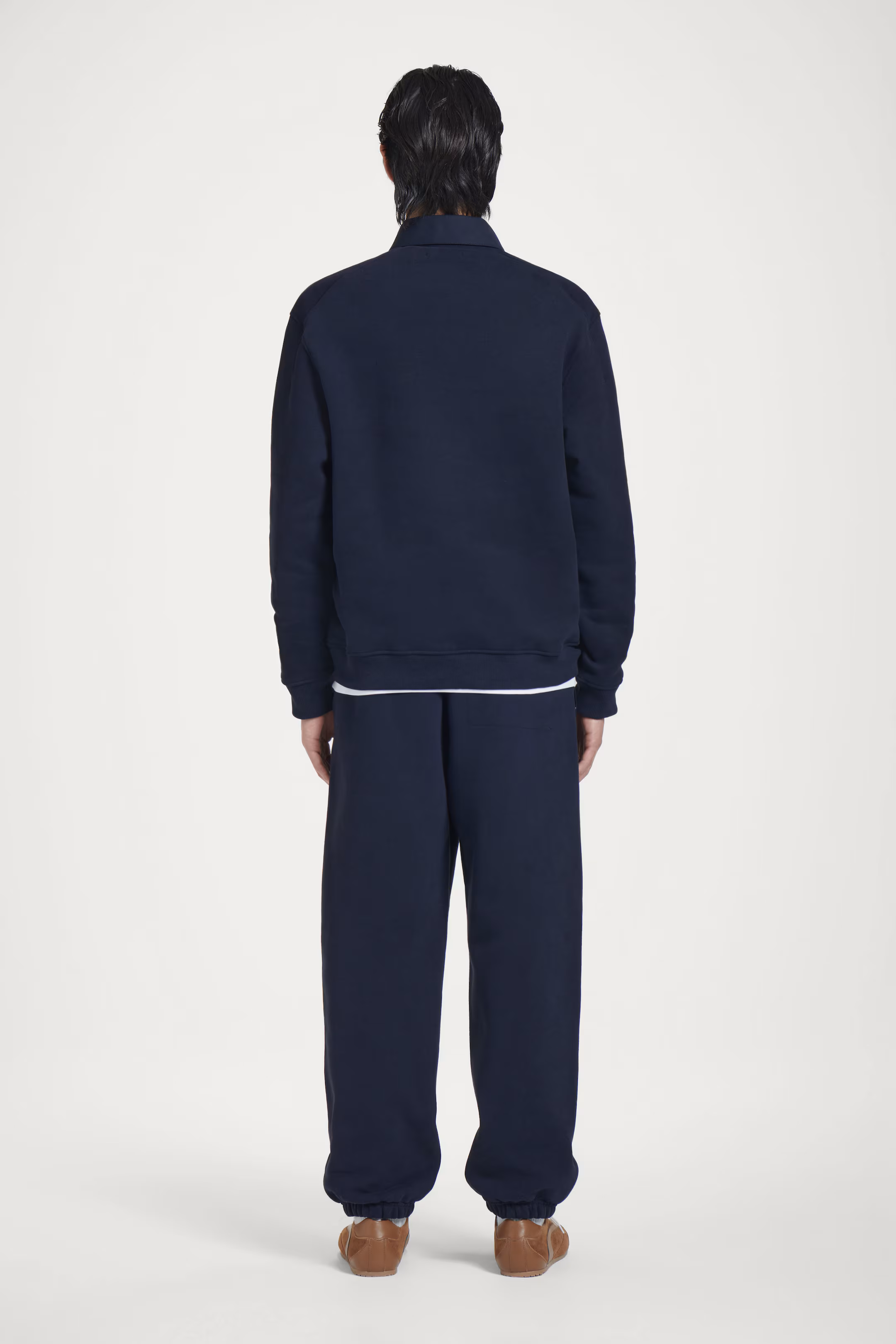 RELAXED HALF-PLACKET POLO SWEATSHIRT