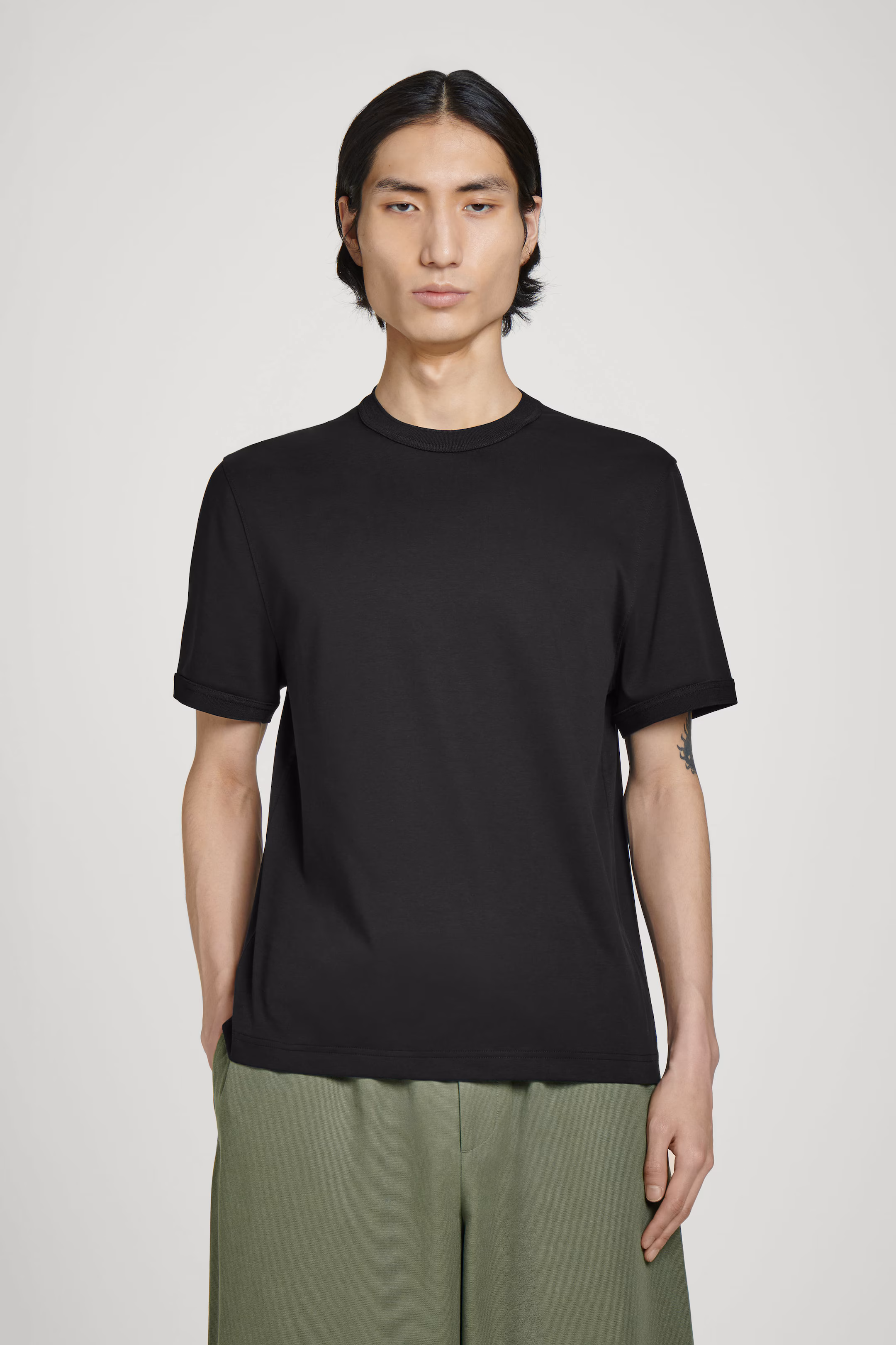 REGULAR-FIT MERCERISED-COTTON T-SHIRT