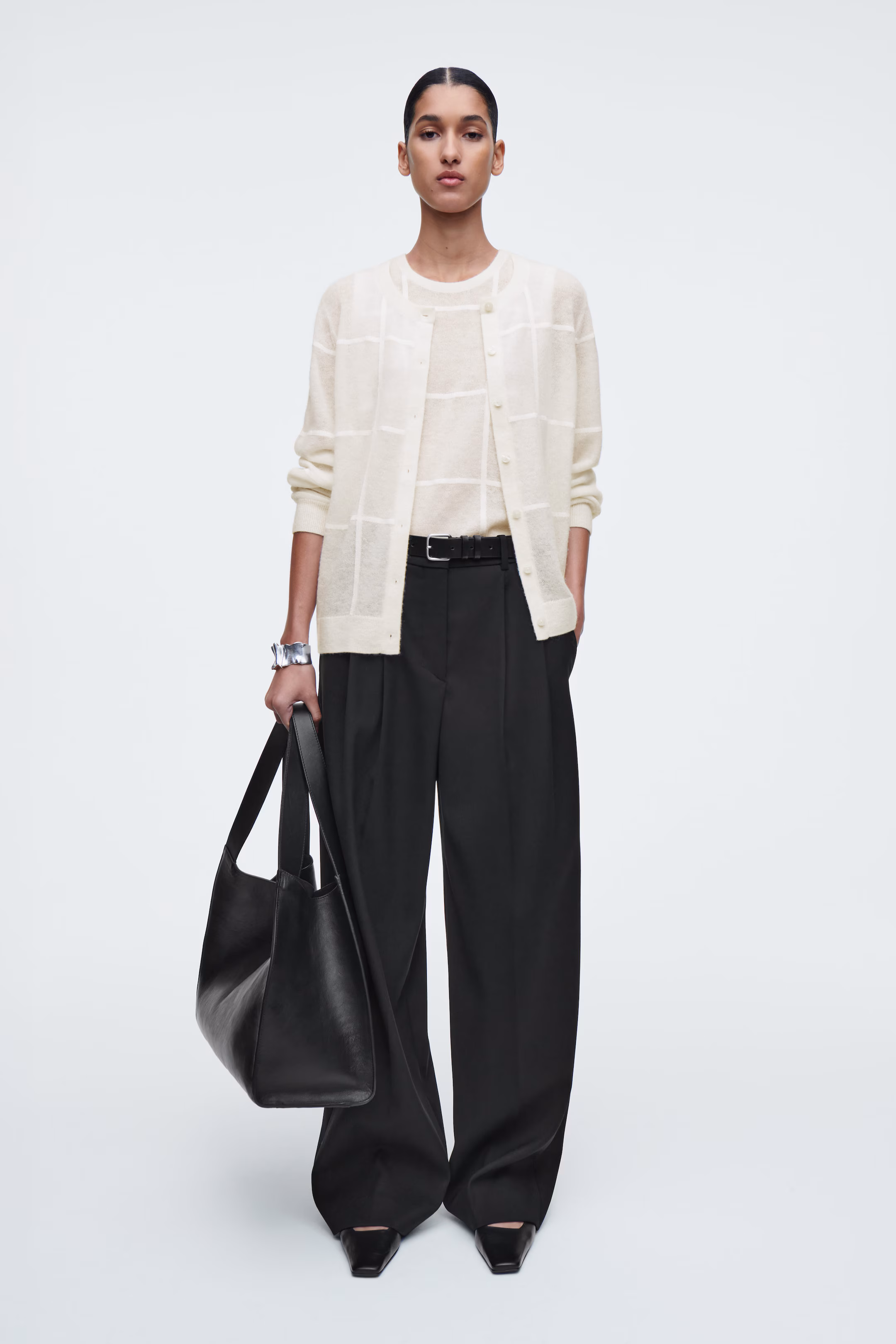 WINDOWPANE-CHECK VEST