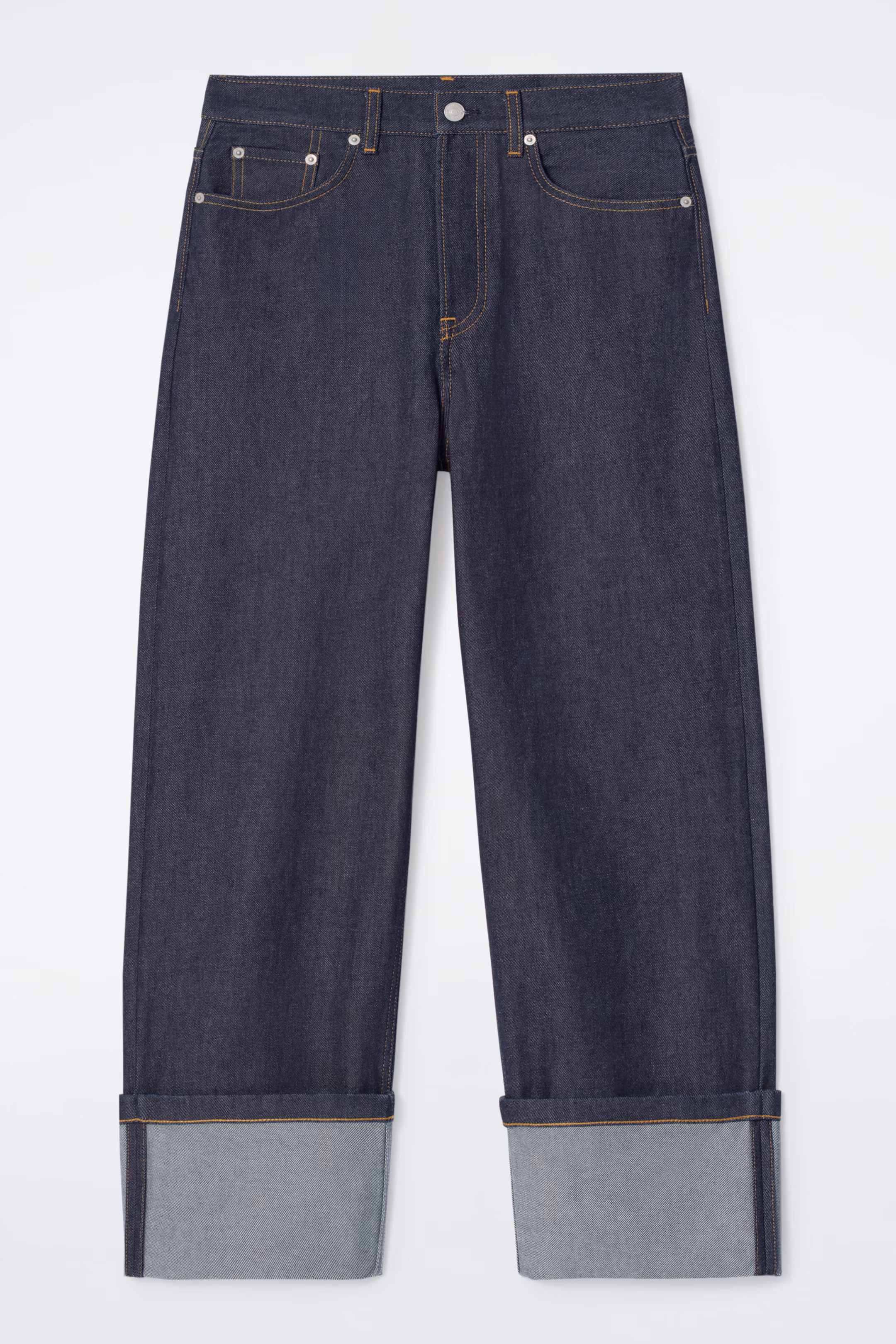 FACADE TURN-UP STRAIGHT-LEG JEANS