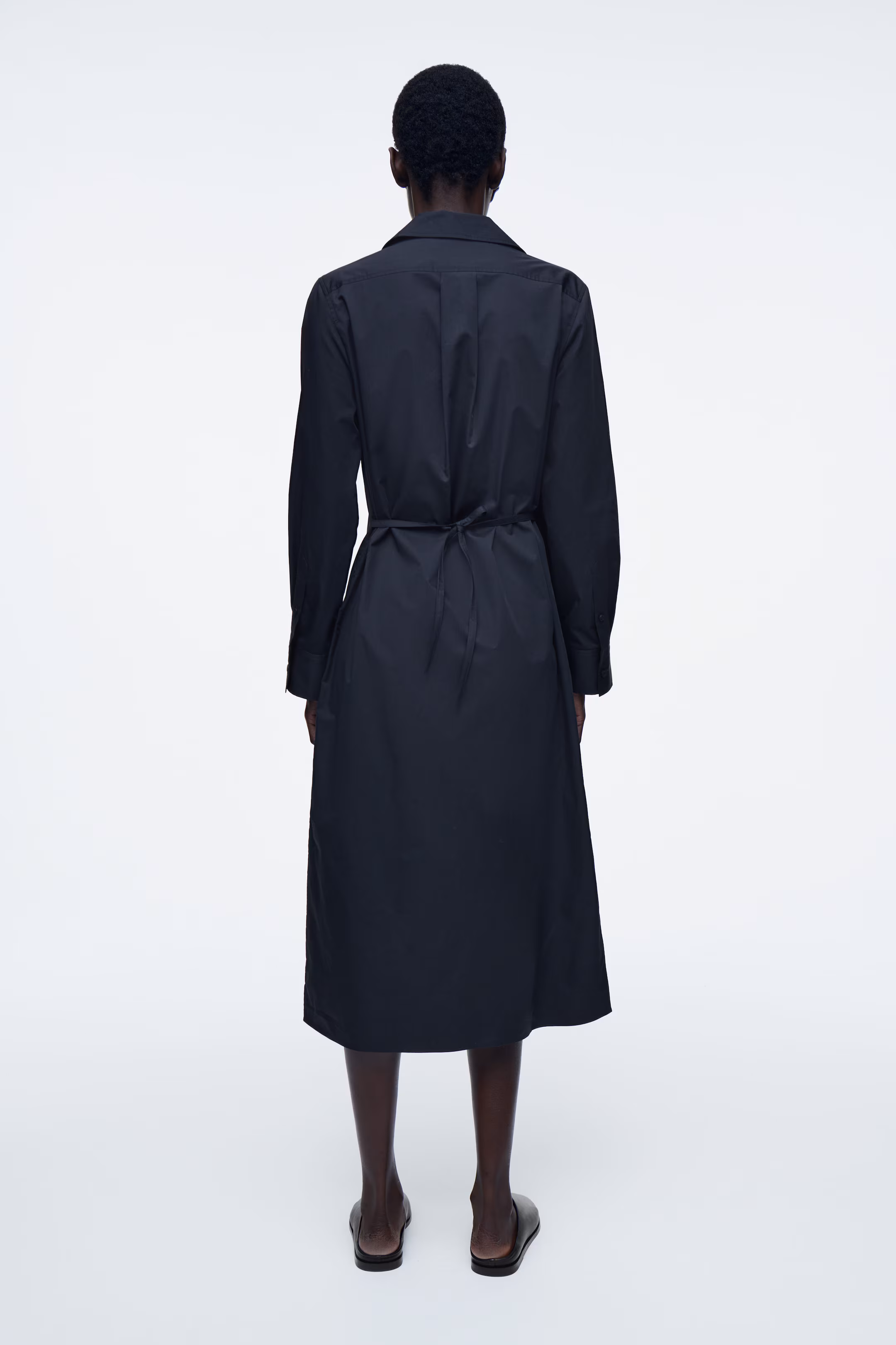 DOUBLE-BREASTED MIDI SHIRT DRESS