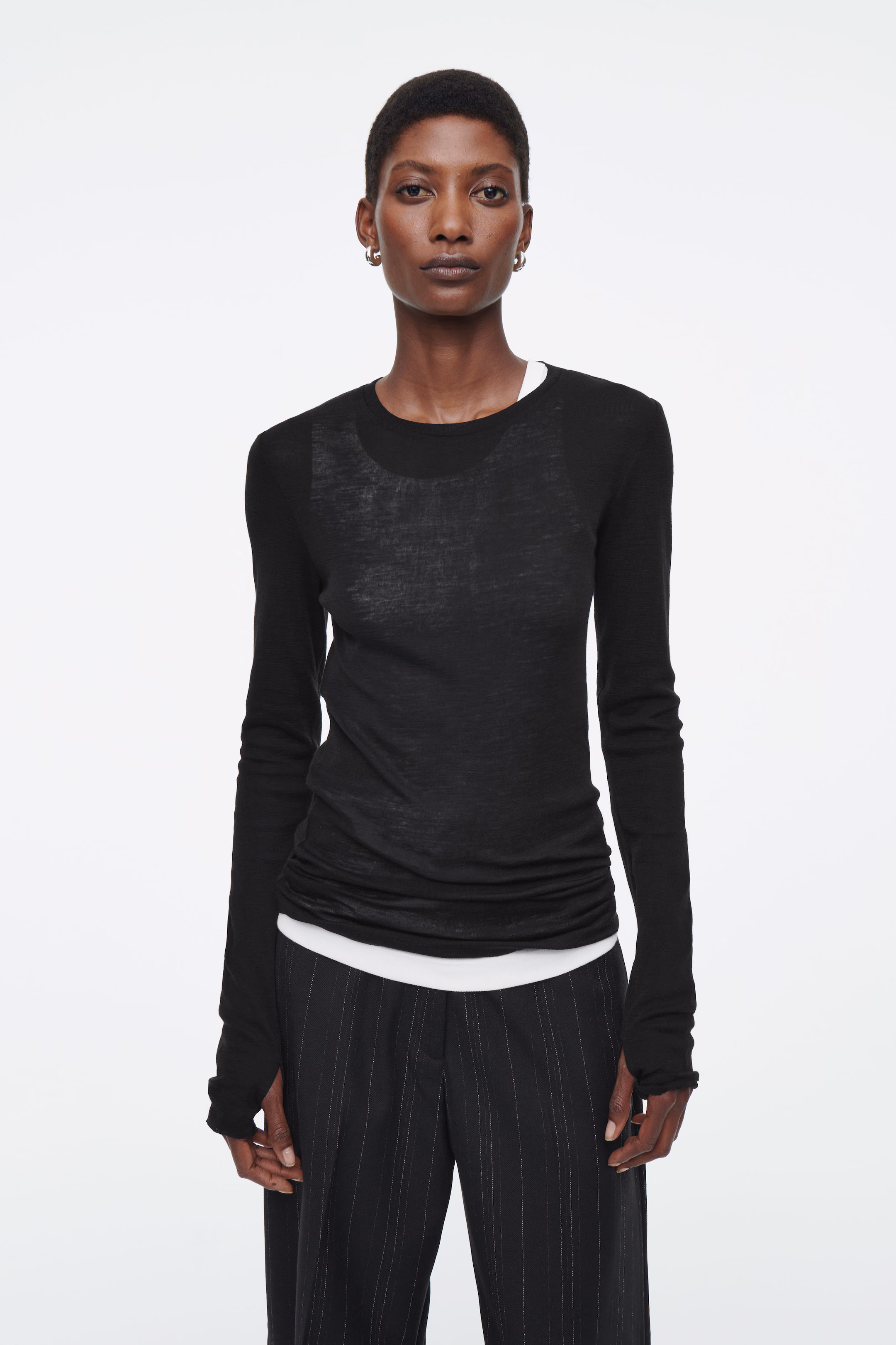 CREW-NECK MERINO WOOL TOP